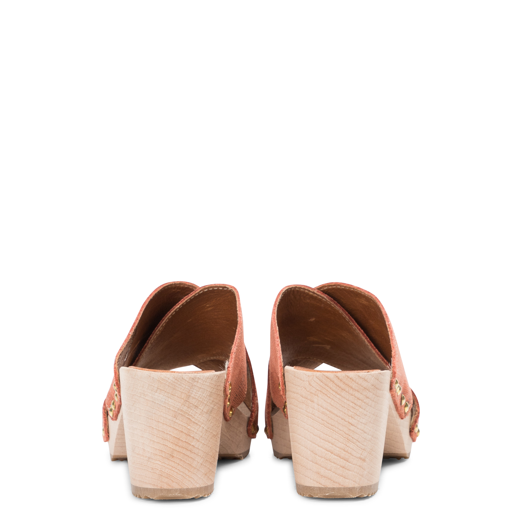 Mules hautes embossée crocodile en cuir   BOSABO Orange