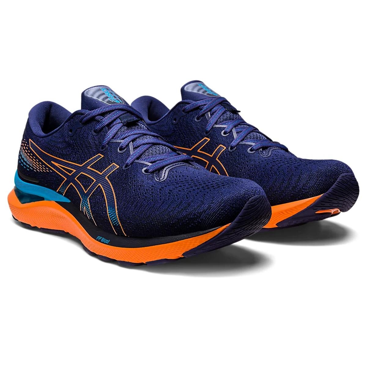 Asics homme discount bleu et orange