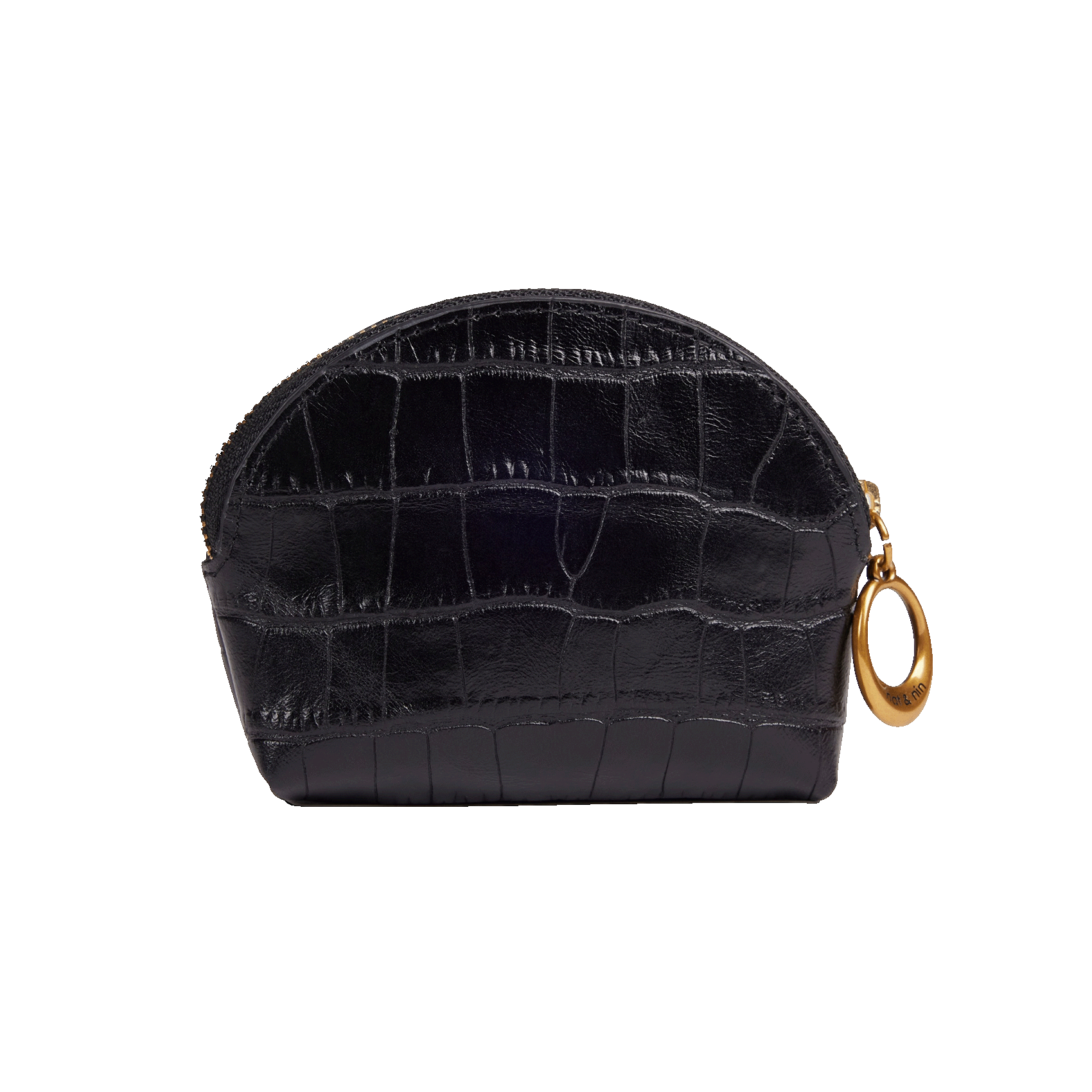 Porte-monnaie en cuir NAT & NIN Noir