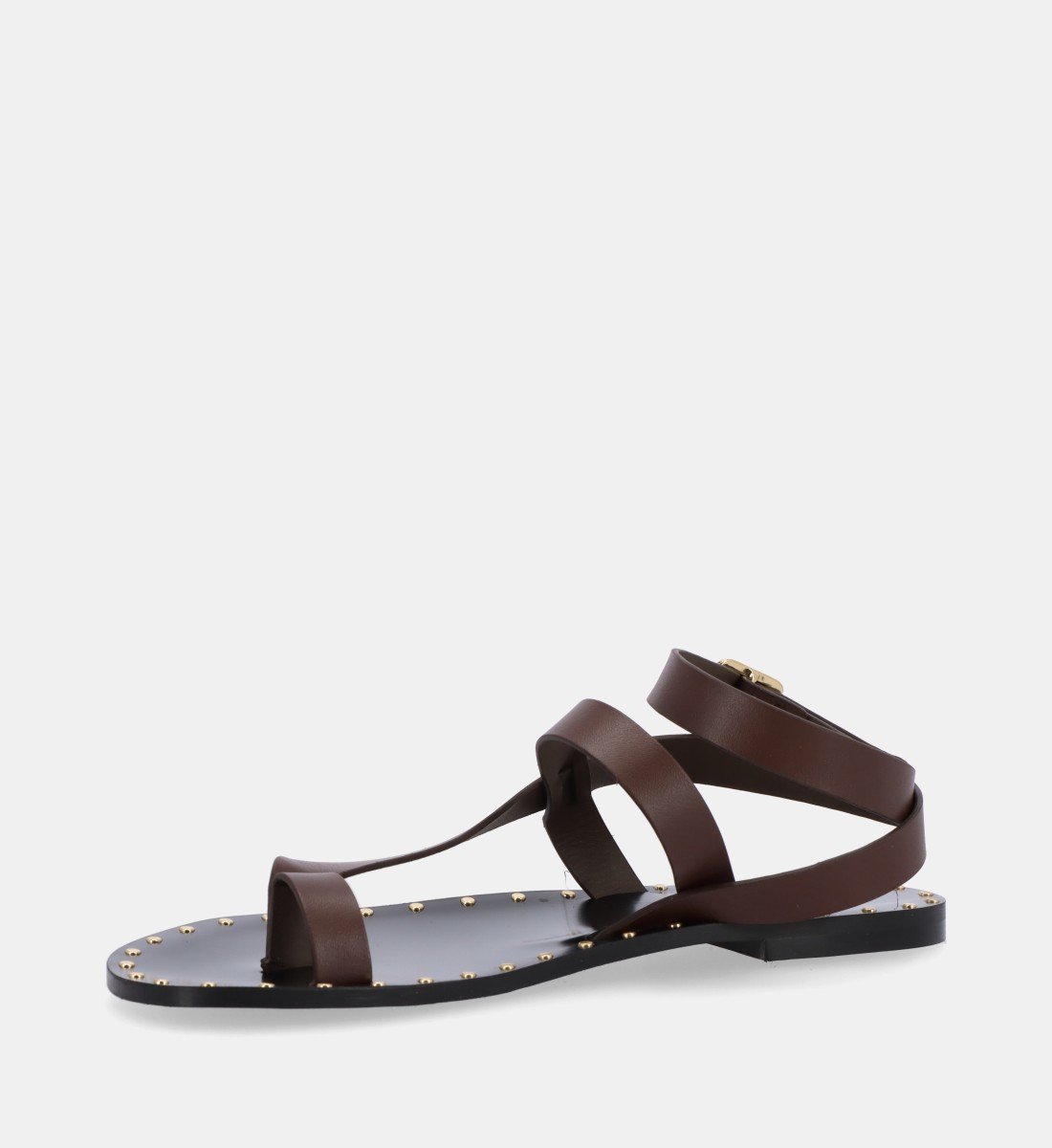 Aouda flat leather sandals ALOHAS Brown
