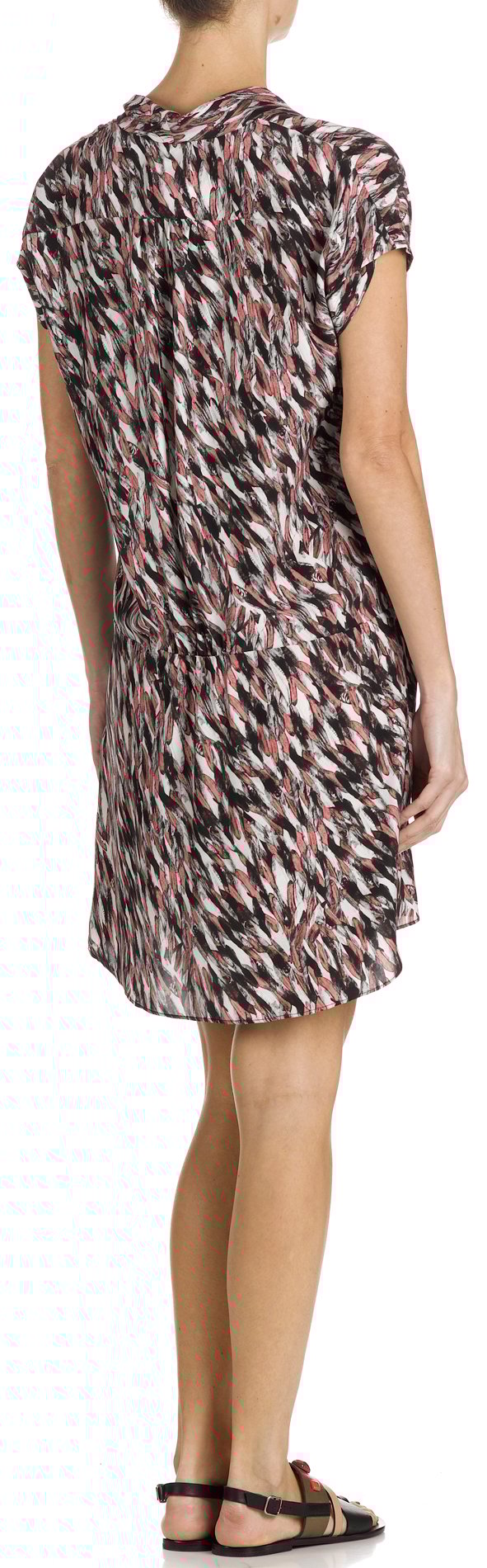 Printed silk dress ATTIC AND BARN Pink