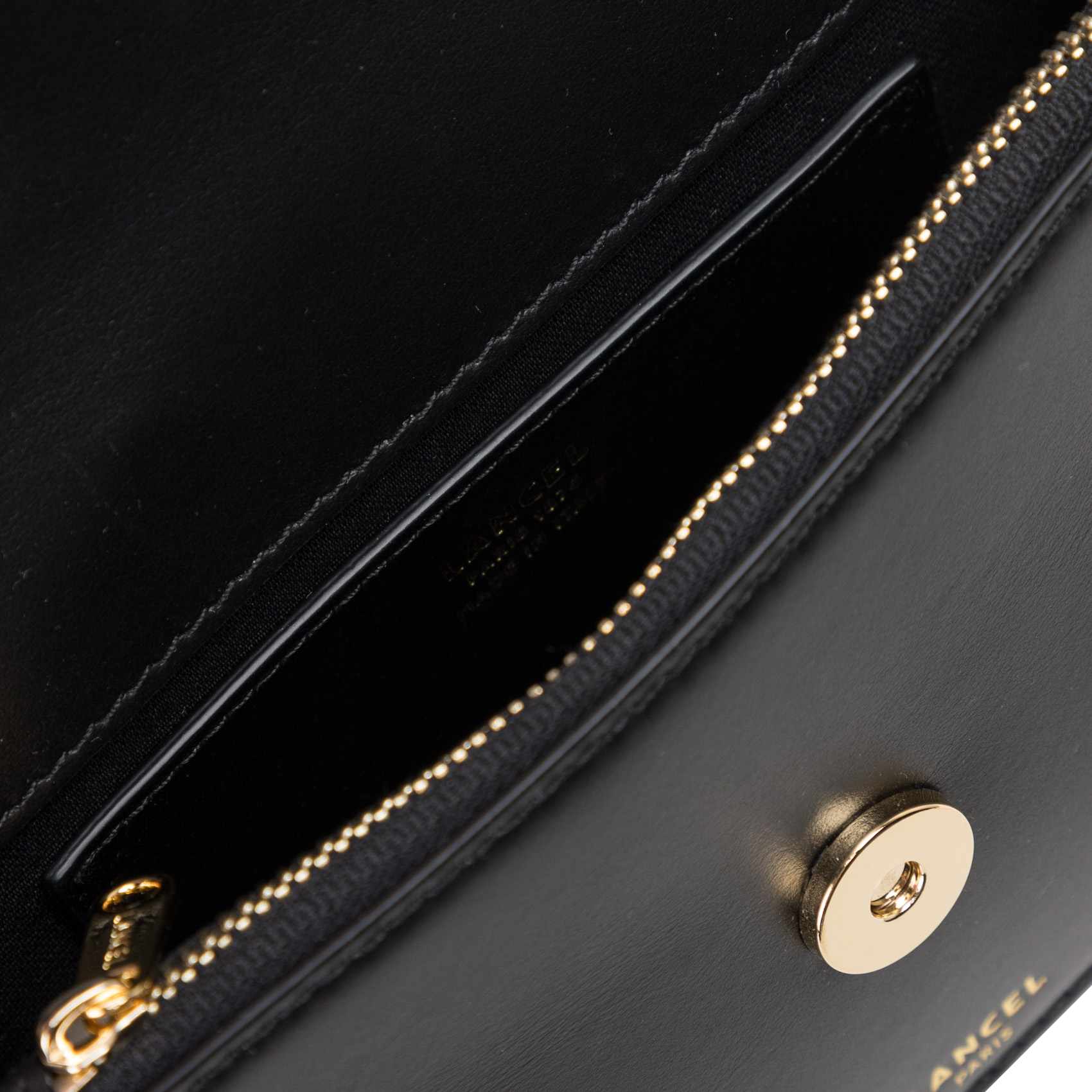 Mini sac bandoulière à rabat en cuir LANCEL Noir