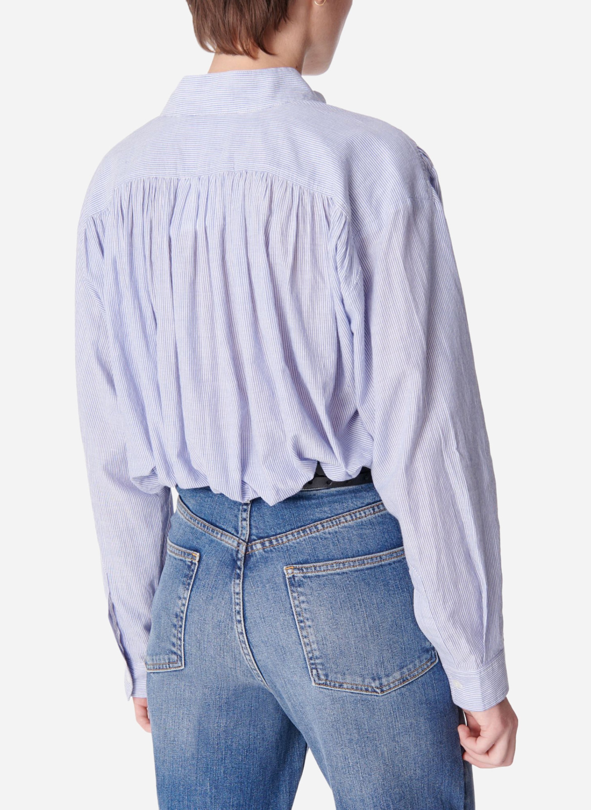 Ruimvallende, katoenen blouse met V-hals VANESSA BRUNO Blauw