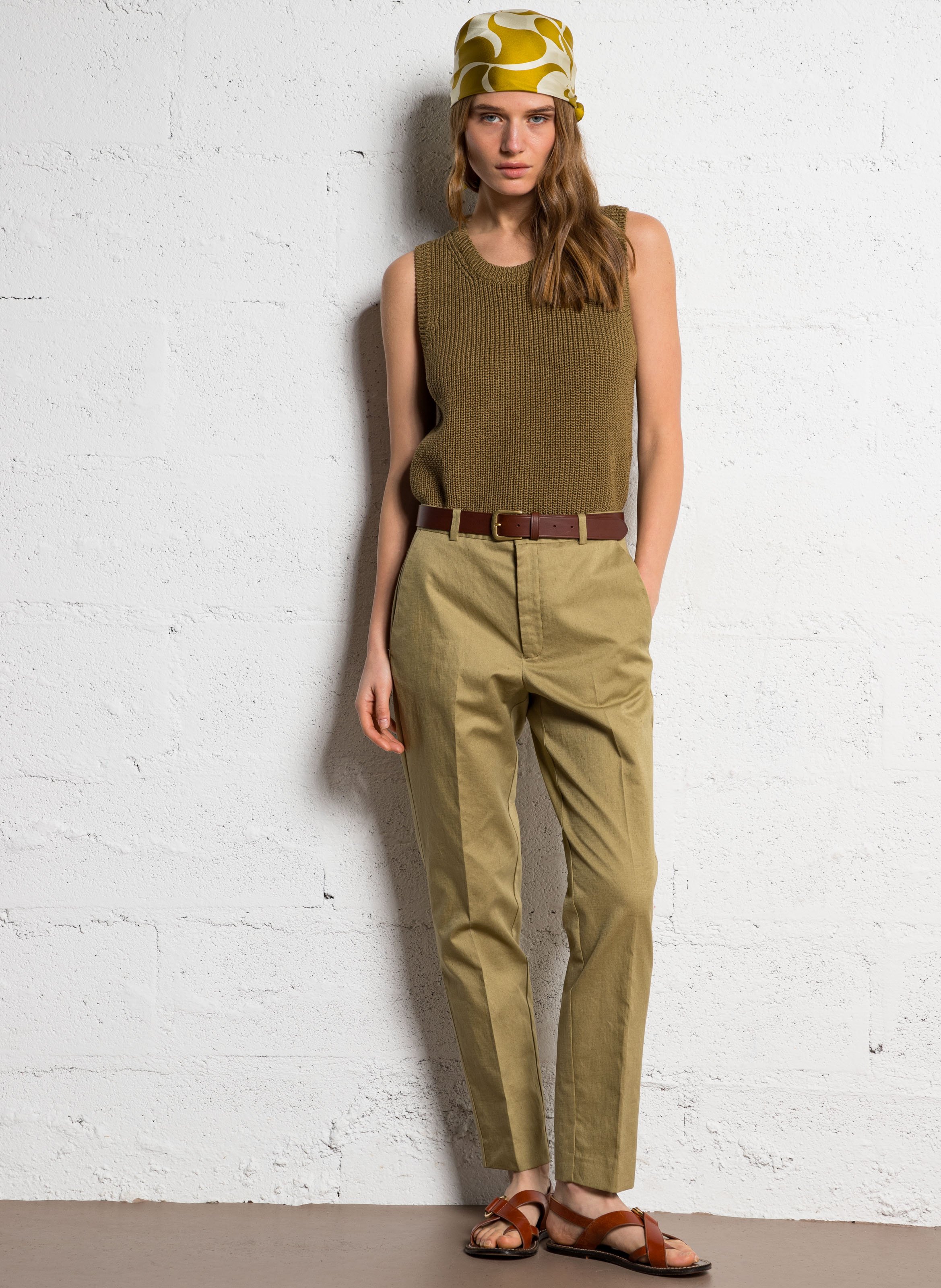 Leather belt with buckle SOEUR Brown