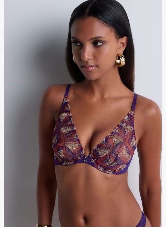A la Folie kohl black underwired triangle bra | Purple by AUBADE A la Folie kohl black underwired triangle bra Purple