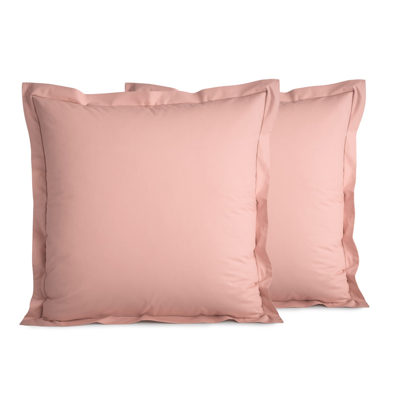 Cotton percale pillow case COTON PUR Pink