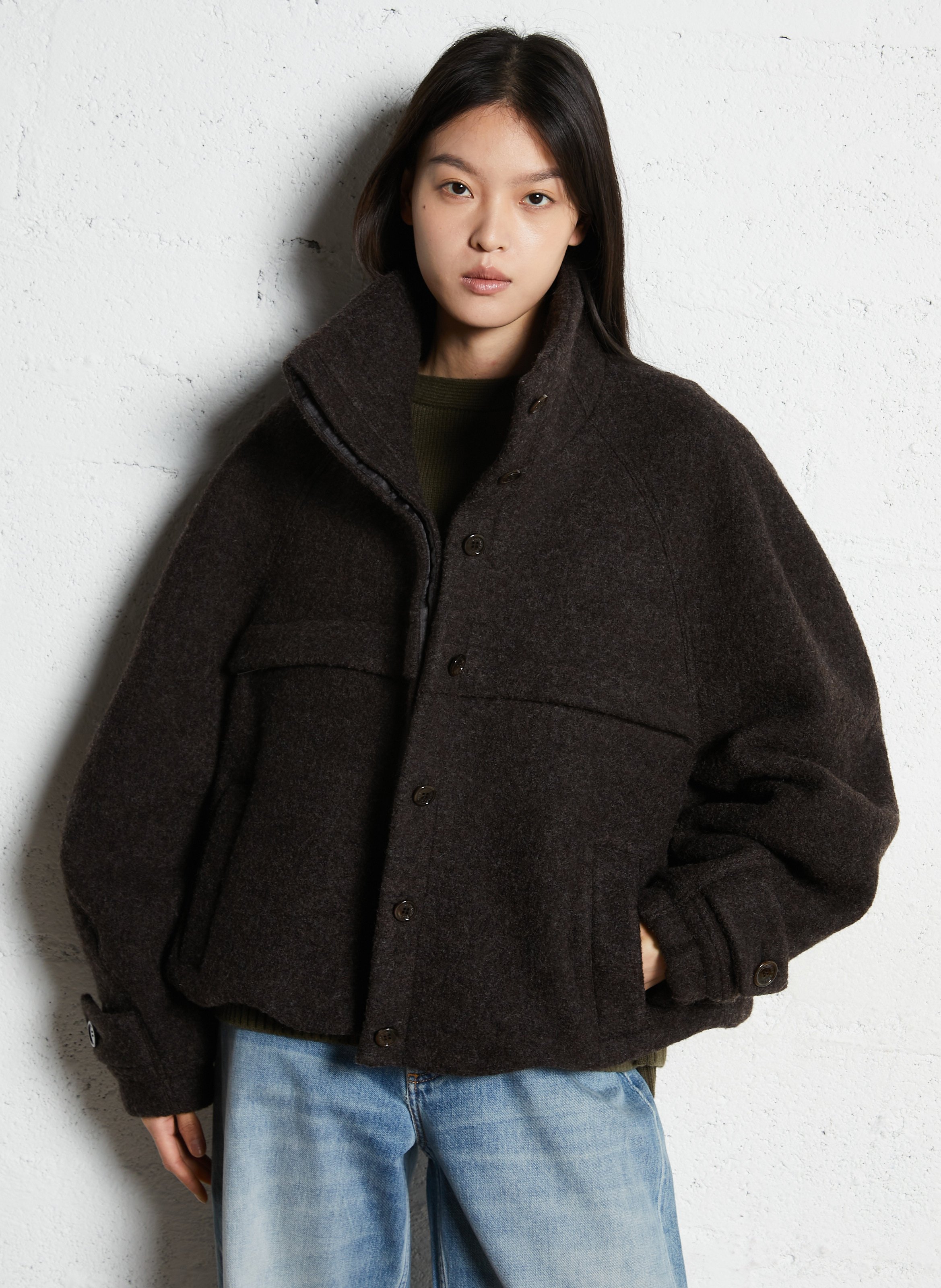 Oversize-Wolljacke LAURENCE BRAS Braun