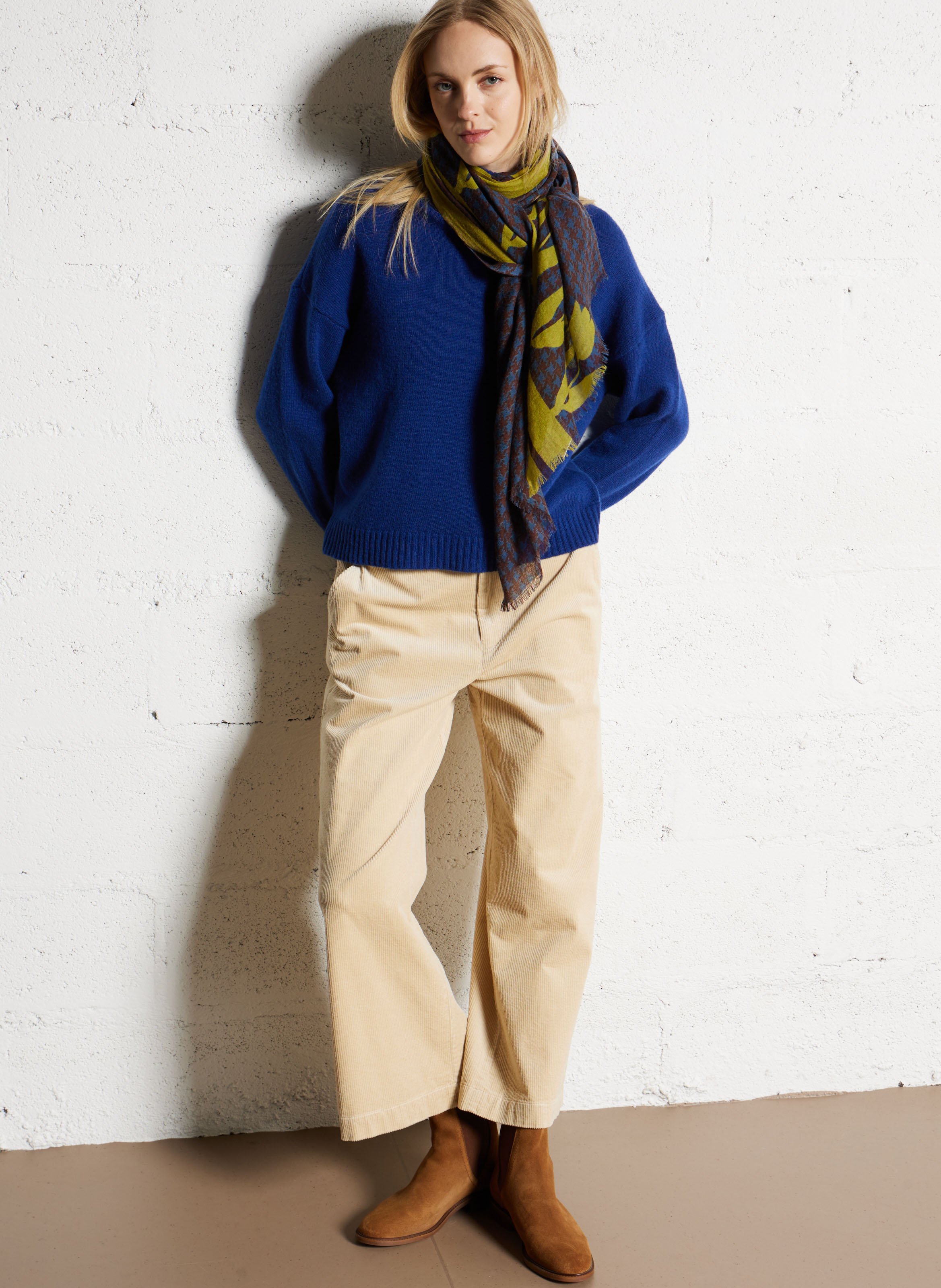 Col roulé ample en laine mélangée NICE THINGS Bleu