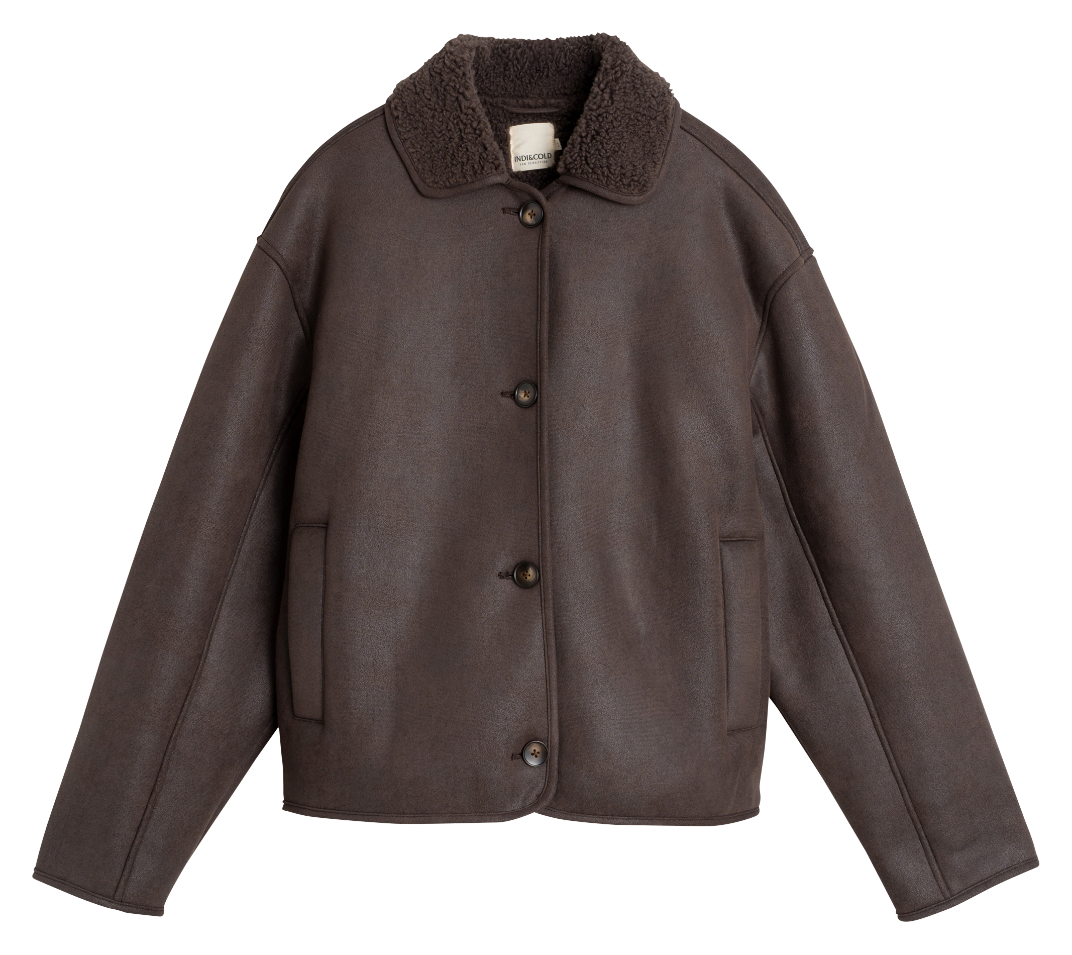 Mantel mit klassischem Kragen INDI & COLD Braun