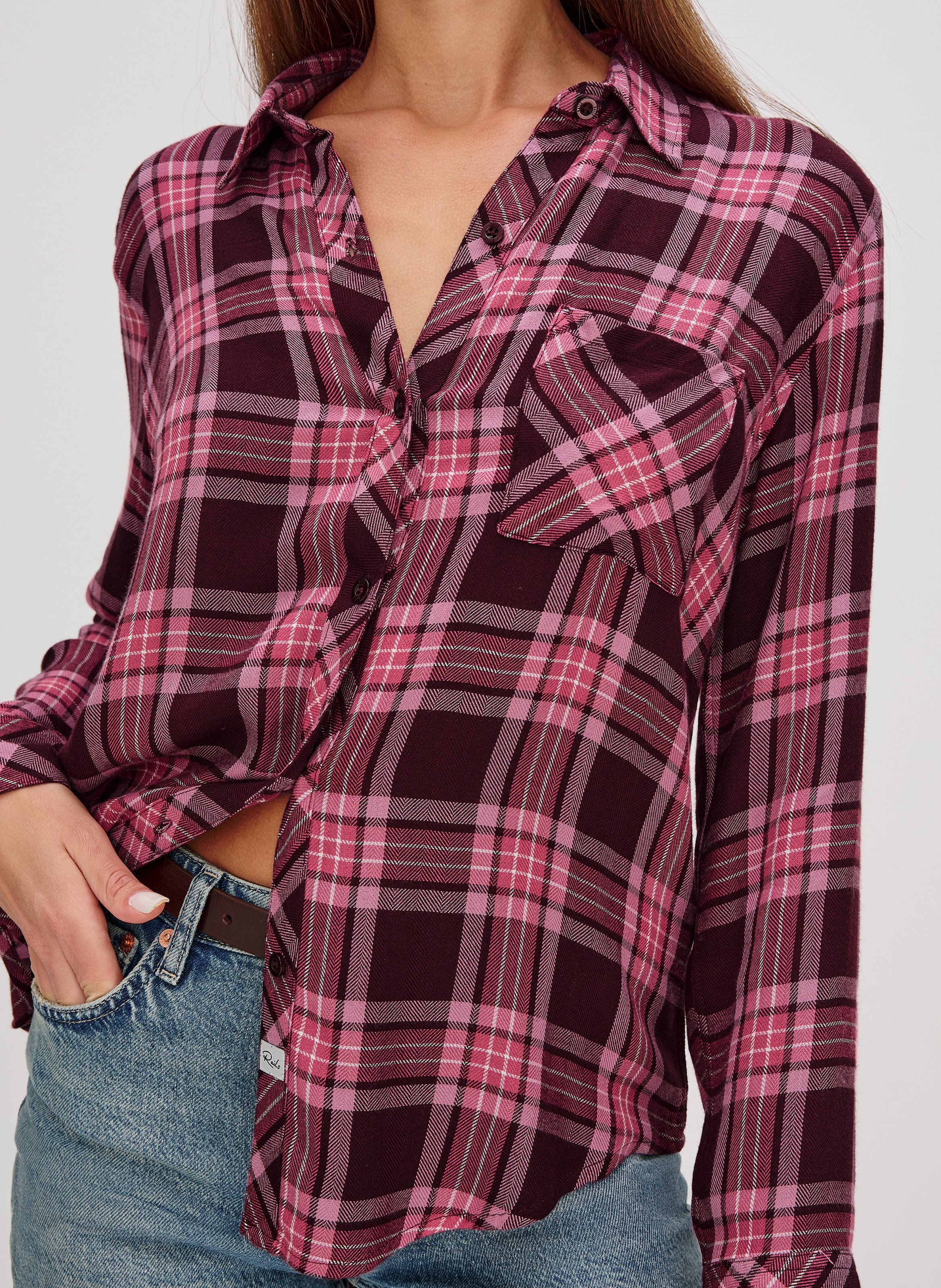 Chemise droite à carreaux RAILS Multicolore