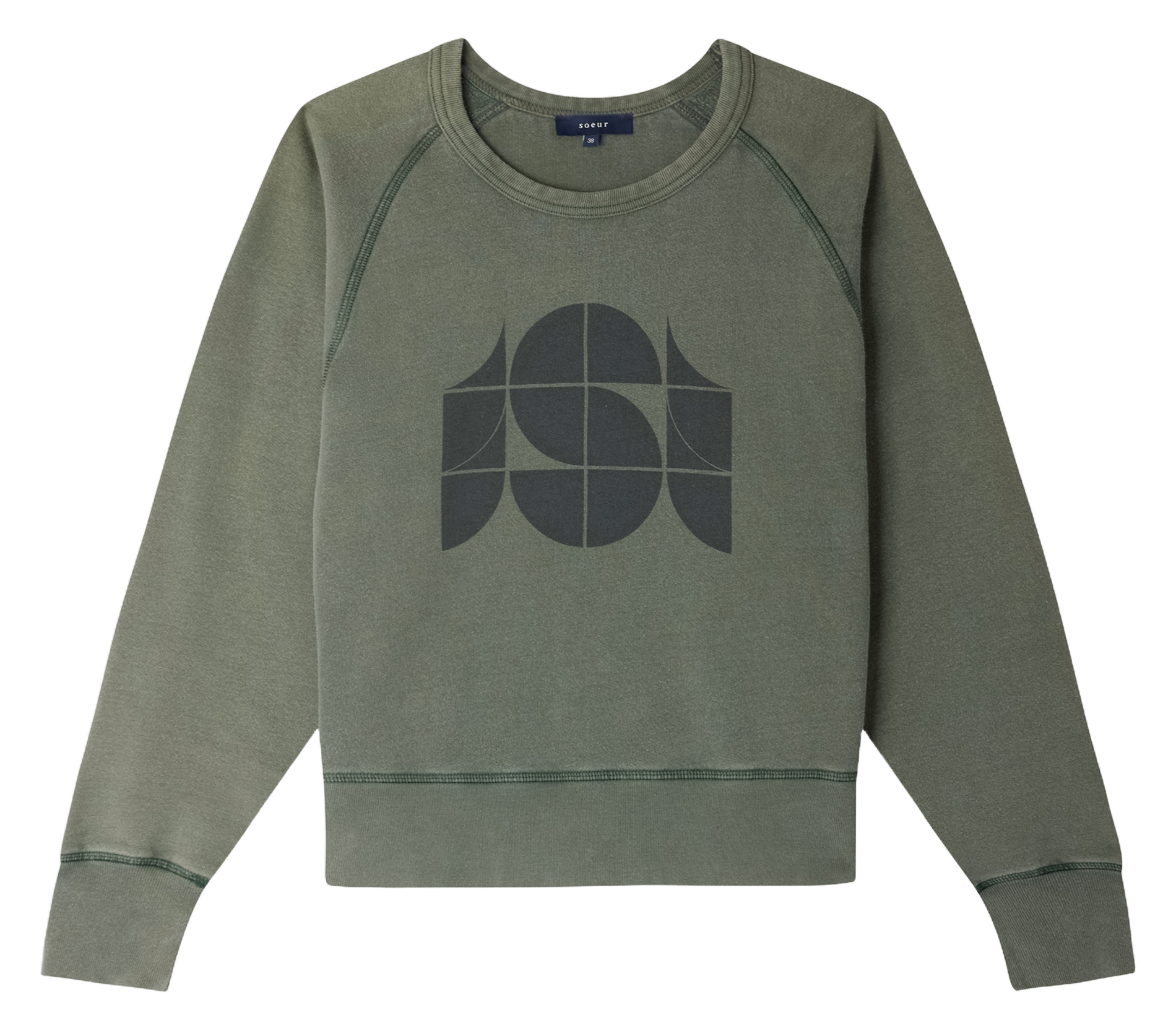 Straight printed cotton sweatshirt SOEUR Grey