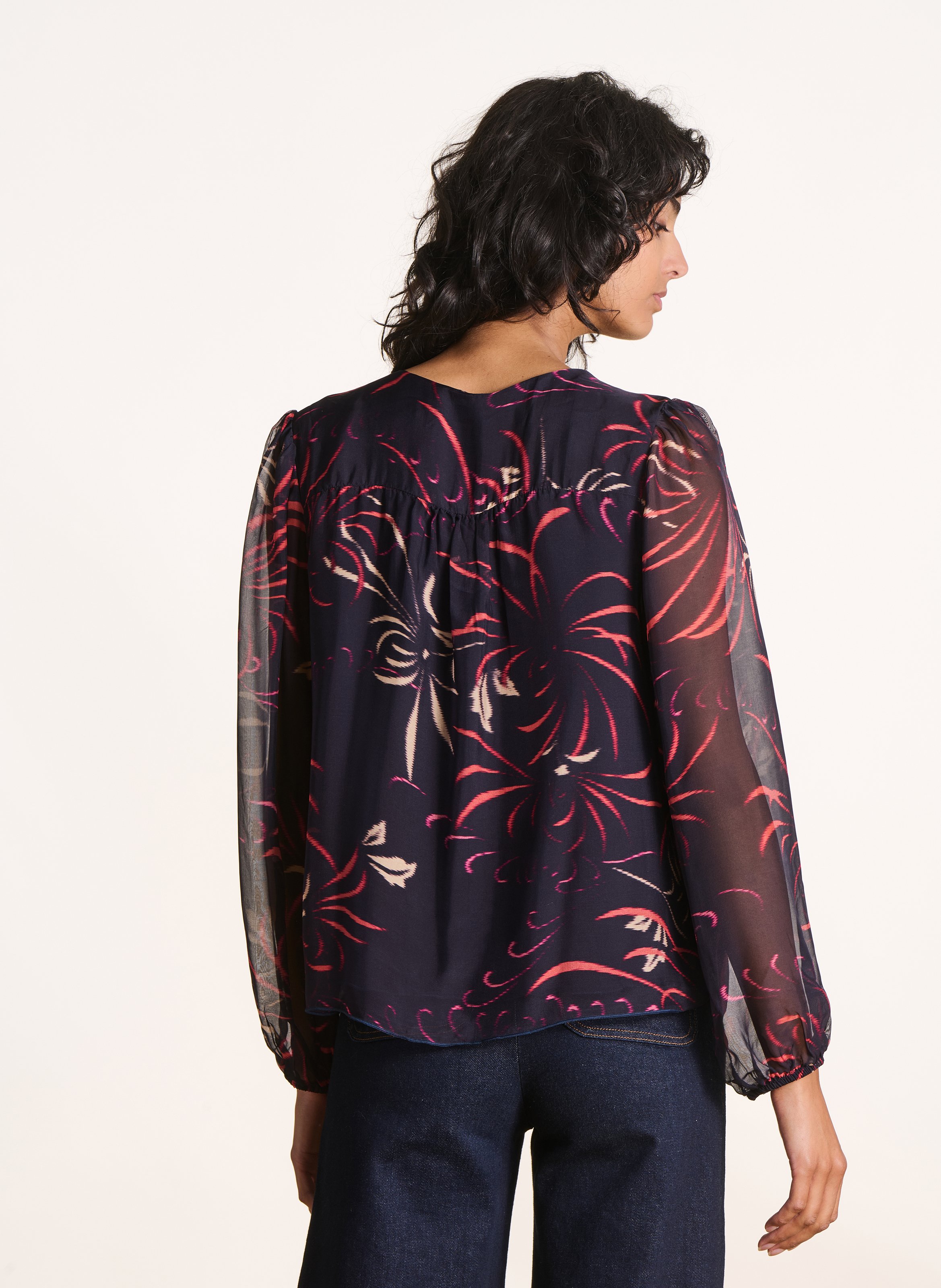 Top oversize imprimé LA FEE MARABOUTEE Bleu