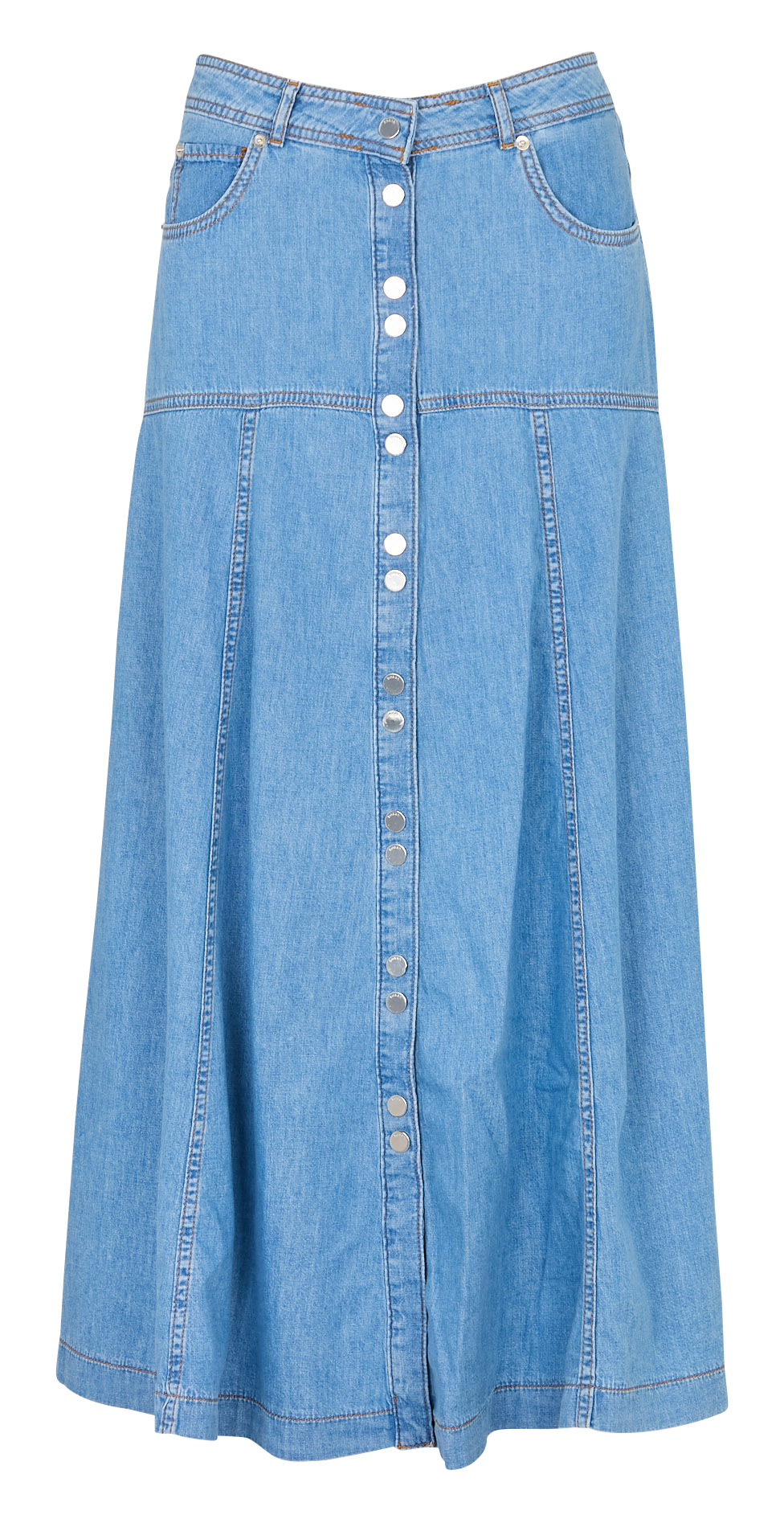 Lange rok van katoenen denim BA&SH Blauw