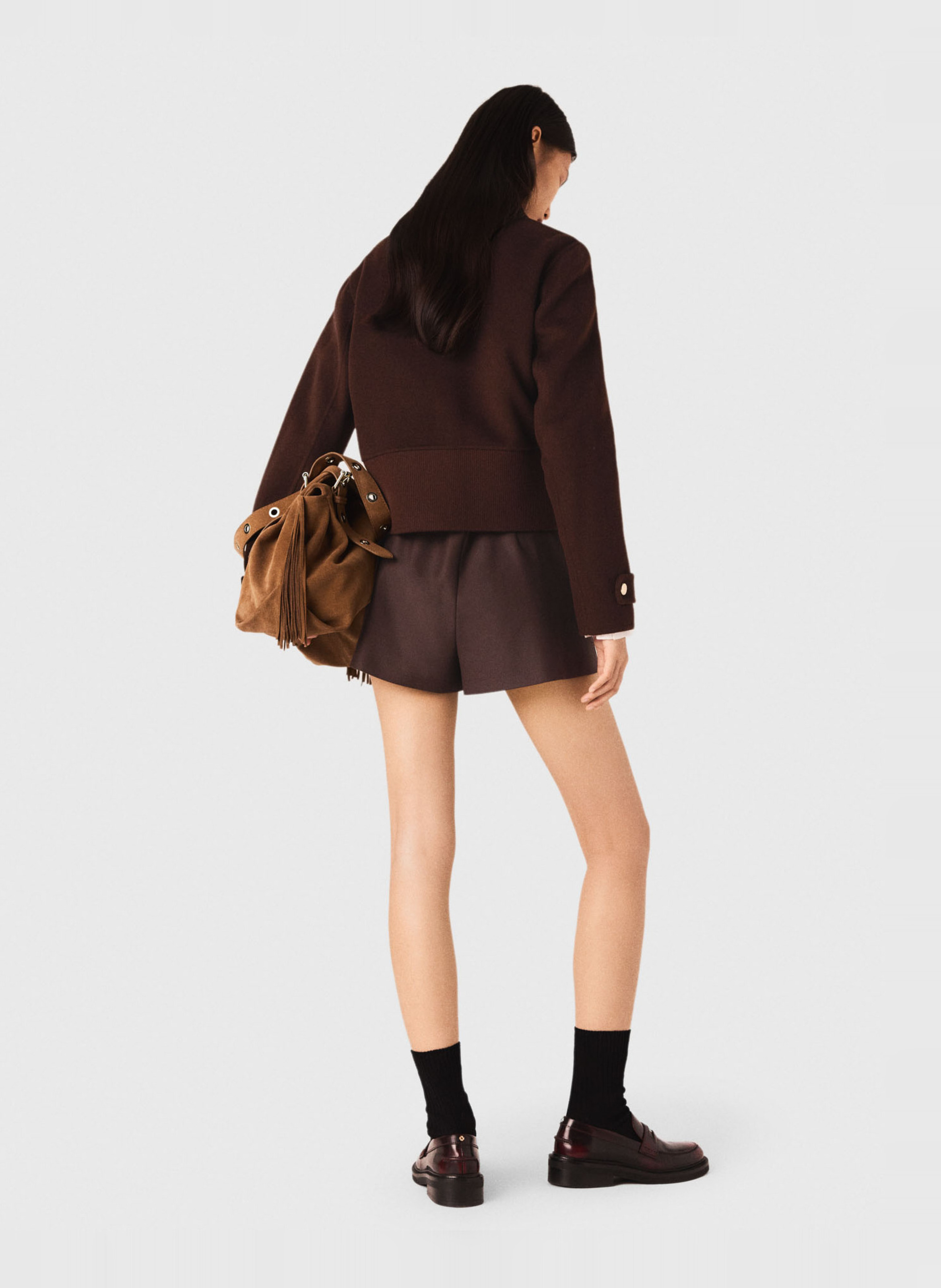 Blouson aus Wollmix mit klassischem Kragen MAJE Braun