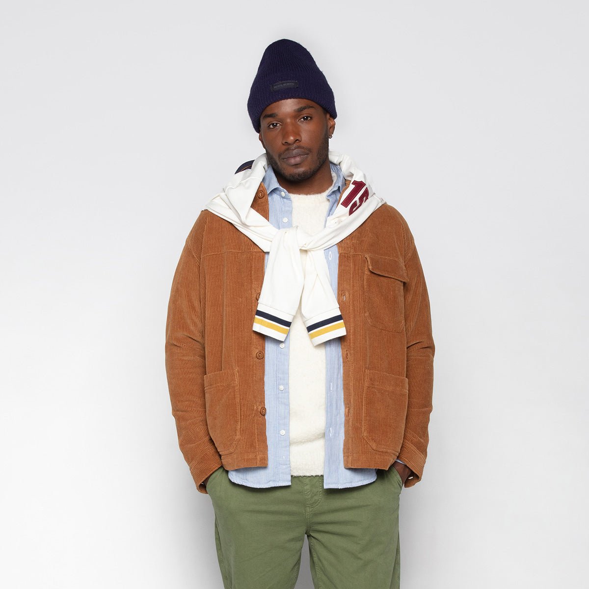Corduroy utility jacket SERGE BLANCO Brown