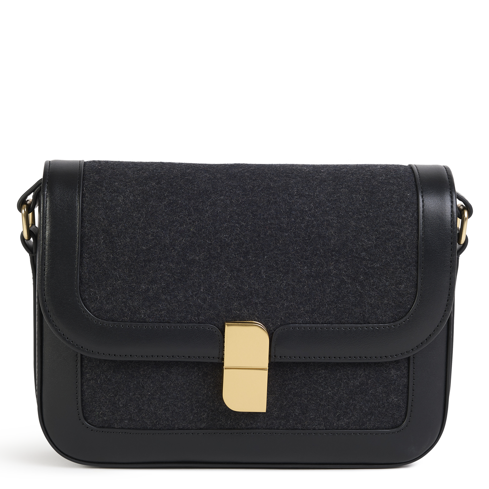 Sac bandoulière en cuir mélangé NAT & NIN Noir