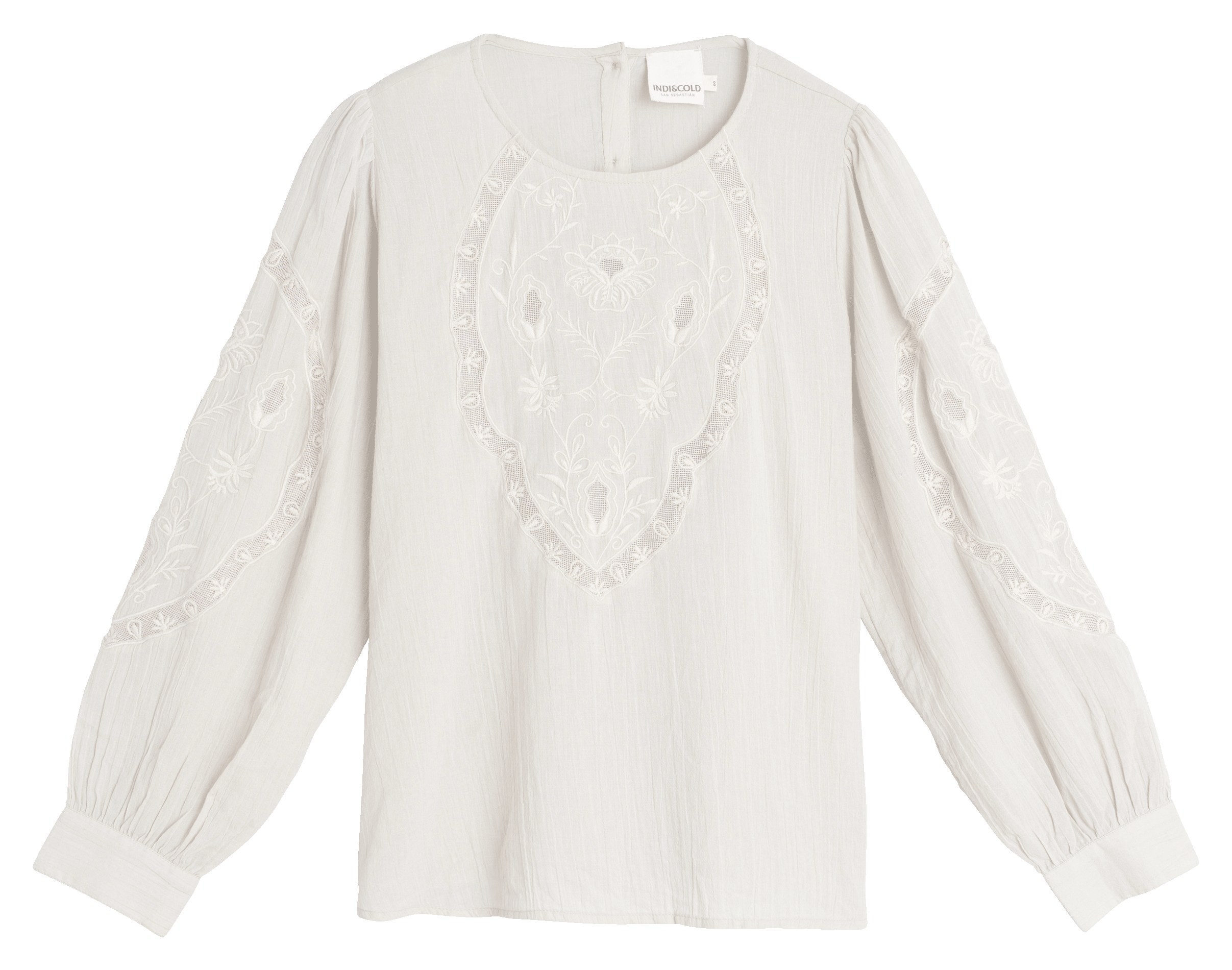 Organic cotton round neck straight top  Blanco