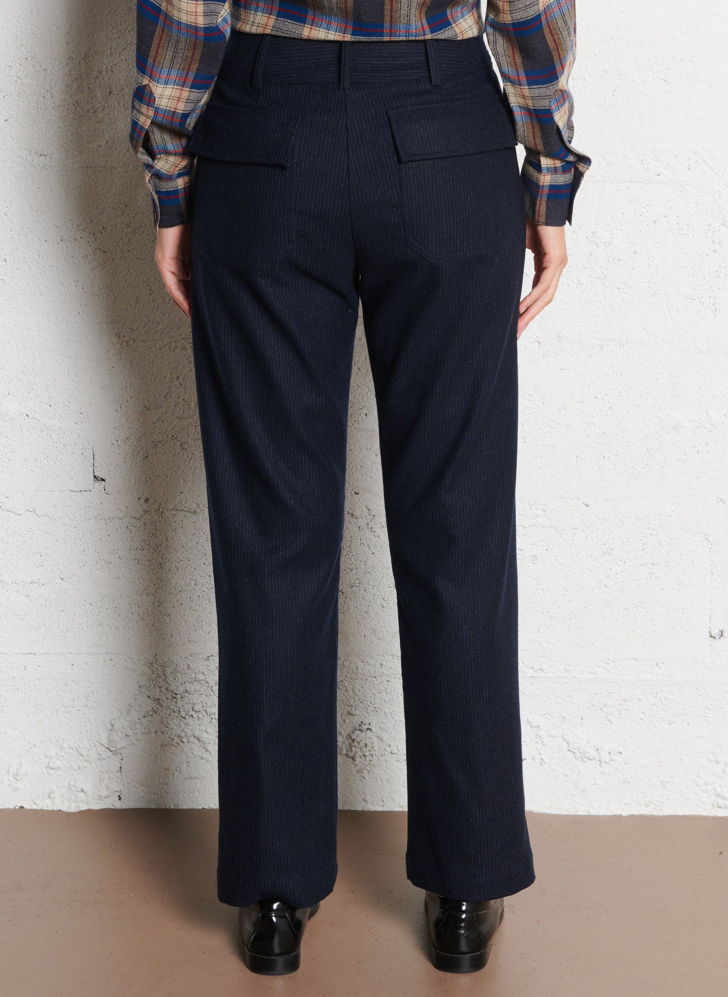 Straight wool trousers DIEGA Blue