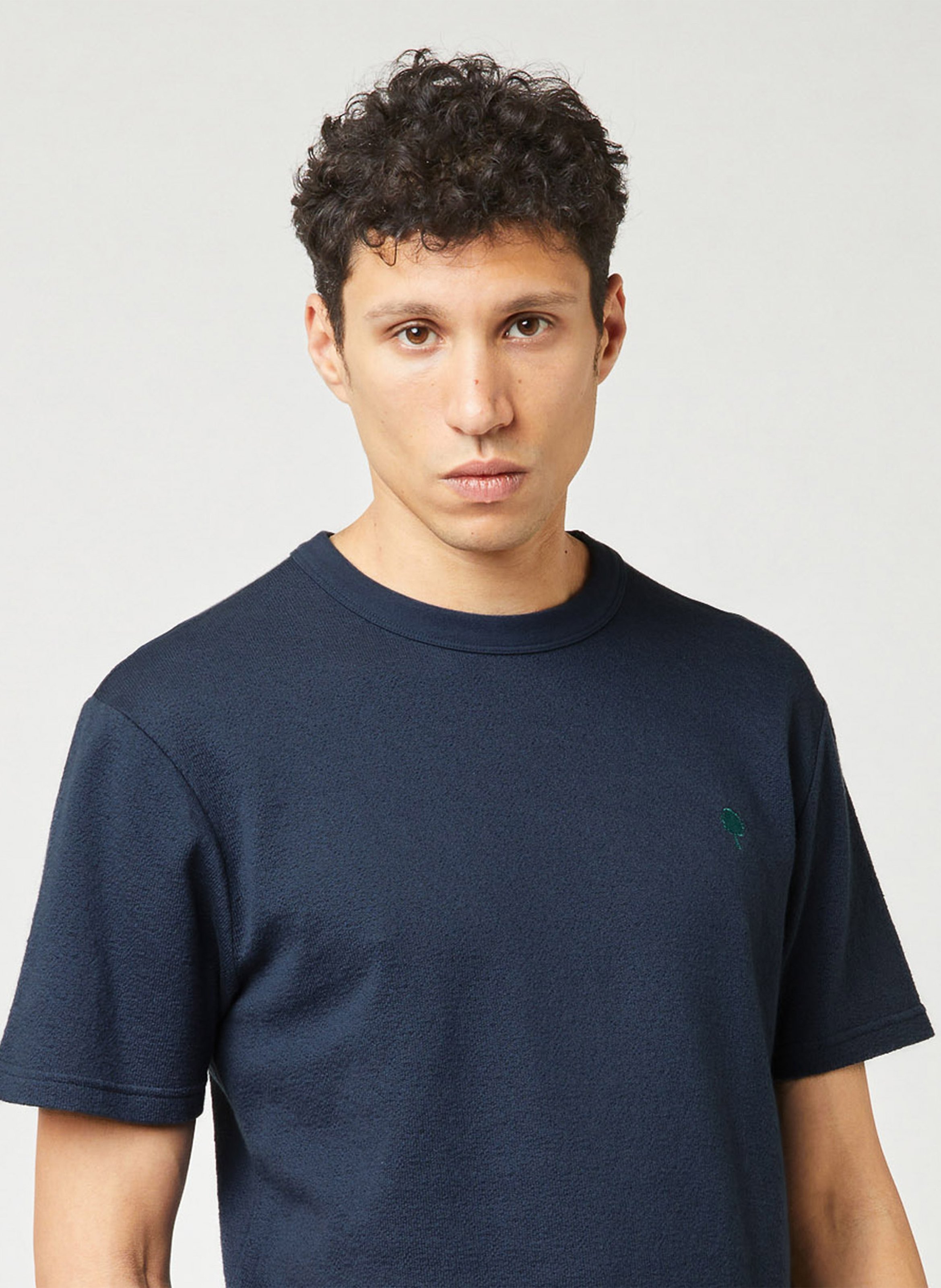 Short-sleeved plain t-shirt with logo FAGUO Blue