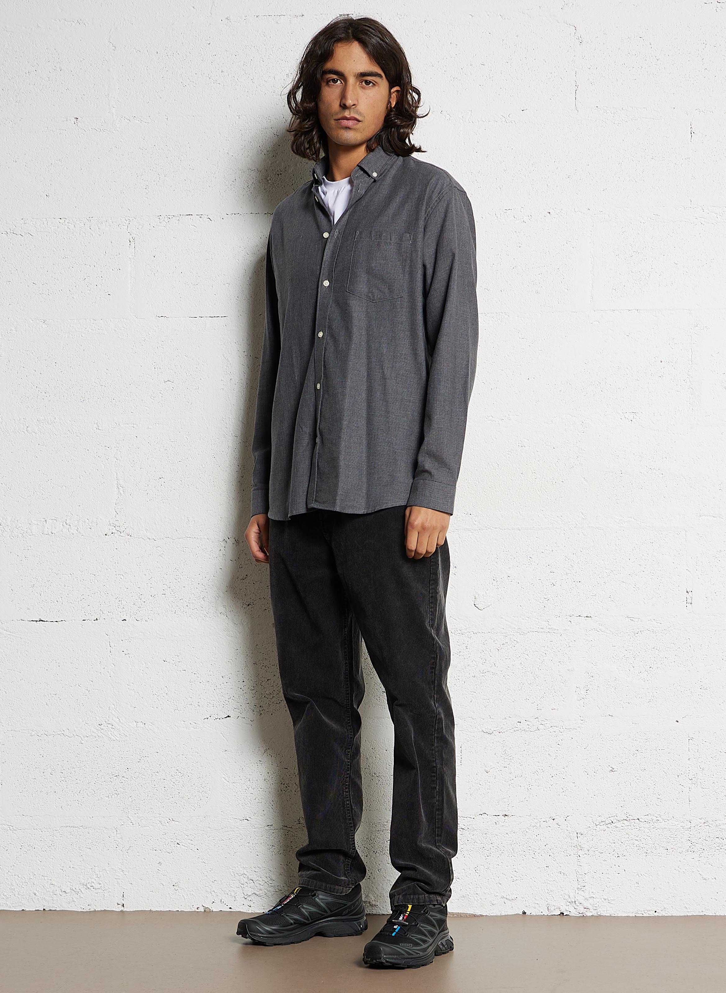 Dakota regular-fit cotton shirt AU PRINTEMPS PARIS Grey