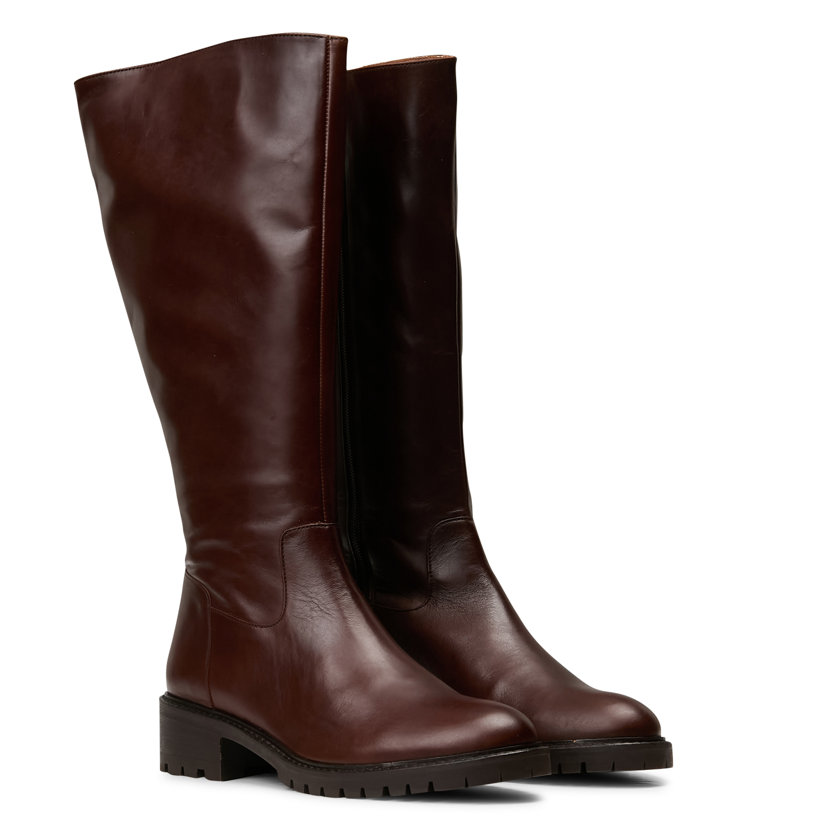Bottes mollets larges en cuir MELLOW YELLOW Marron