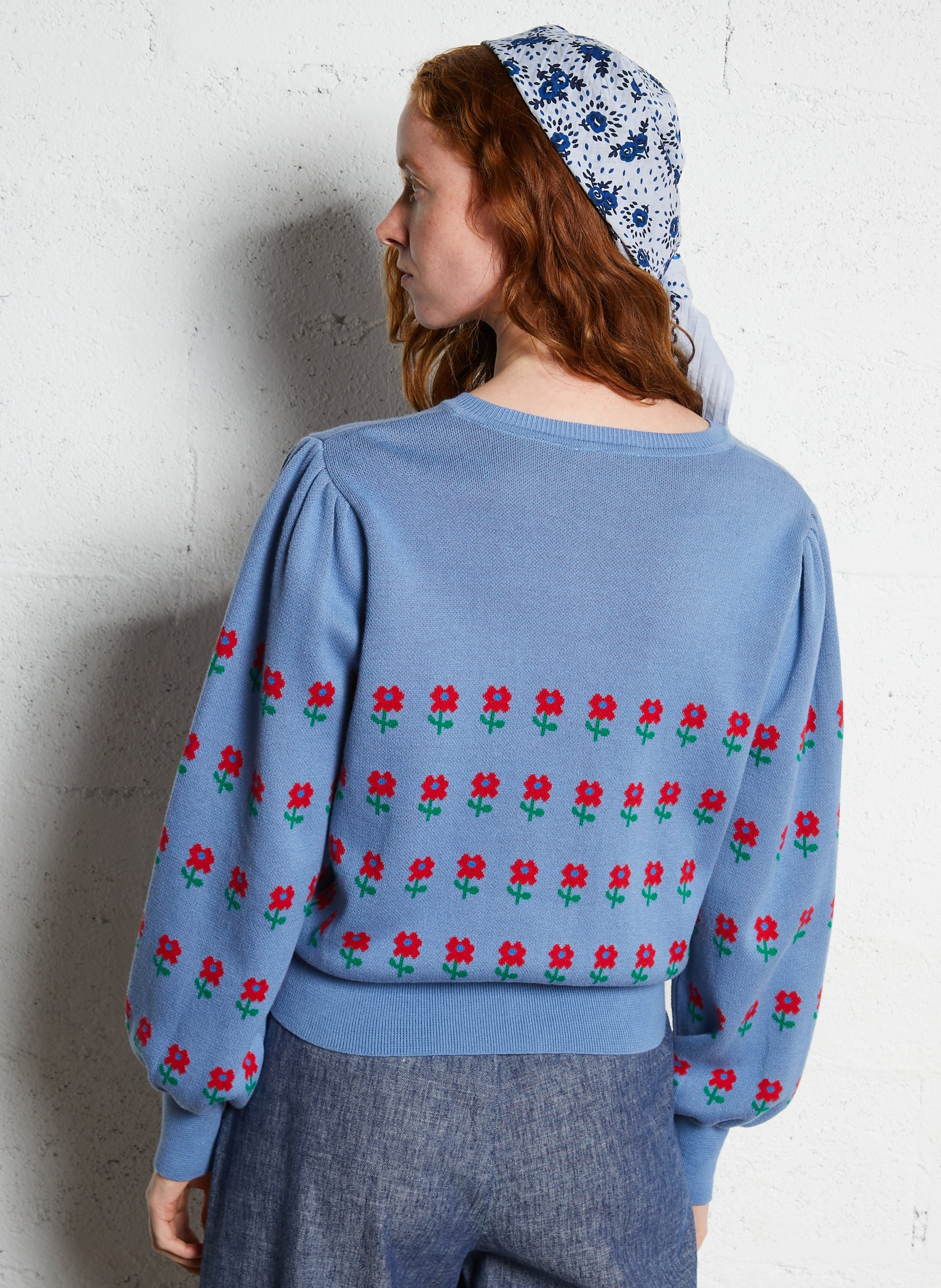 Gilet col rond  Bleu