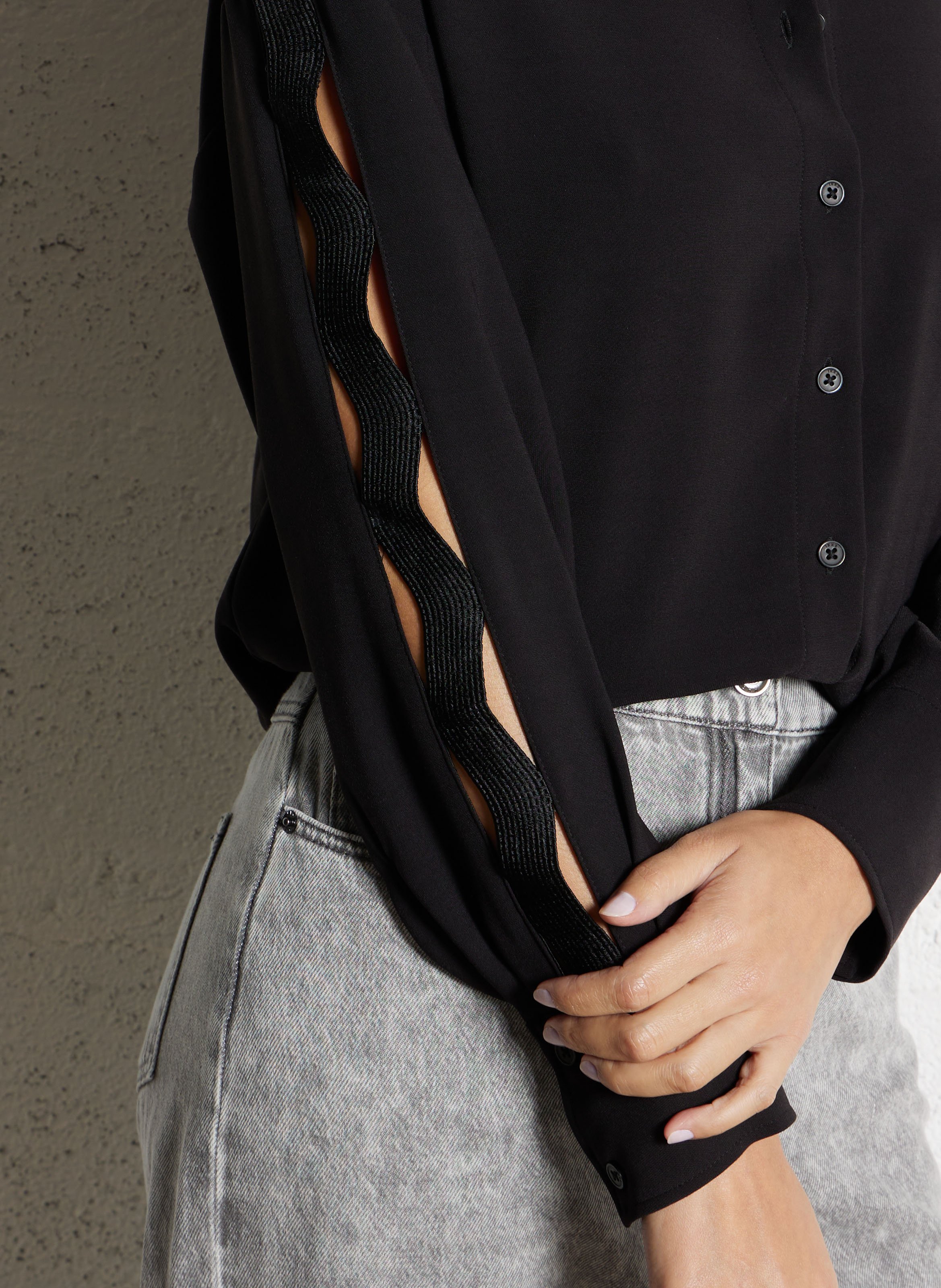 Oversized shirt with classic collar IKKS Black