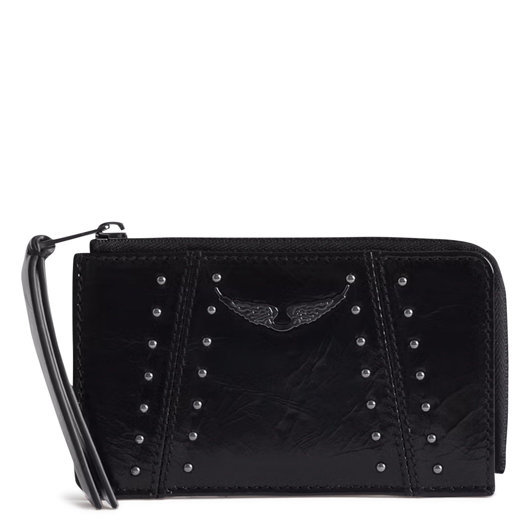 - 100% leather, - 6 cardholder slots, - 1 central compartment, - Size: L10 x H7 cm. ZADIG&VOLTAIRE Black
