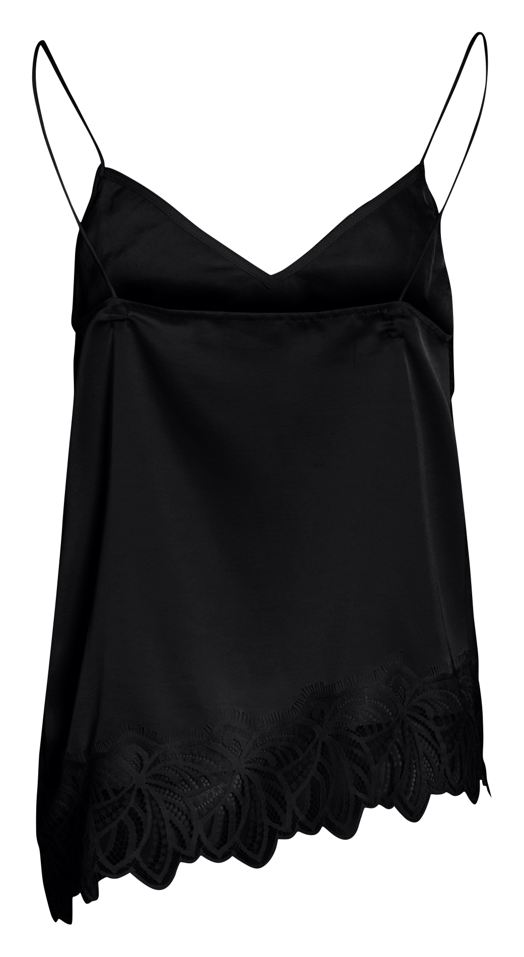 Top met effen kanten bandjes VILA Zwart