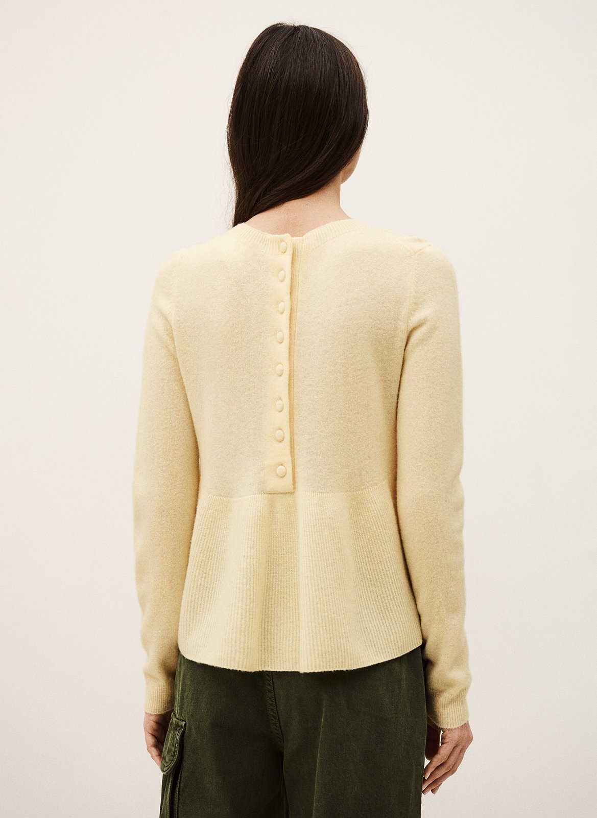 Pull évasé uni en laine mélangée BA&SH Beige