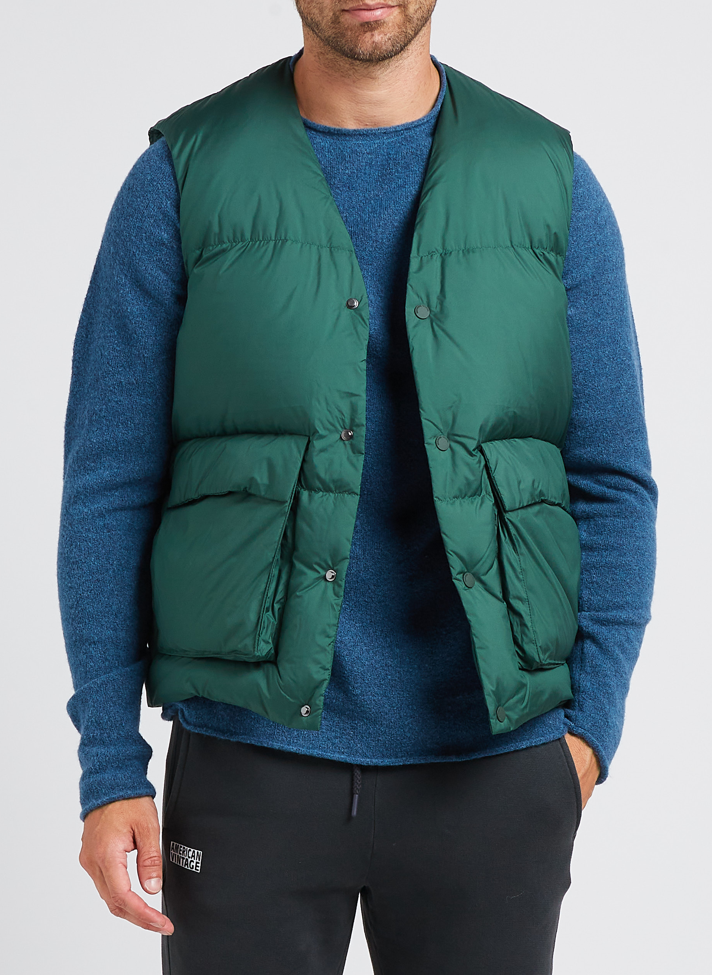 Steppjacke mit V-Ausschnitt GERTRUDE Grun