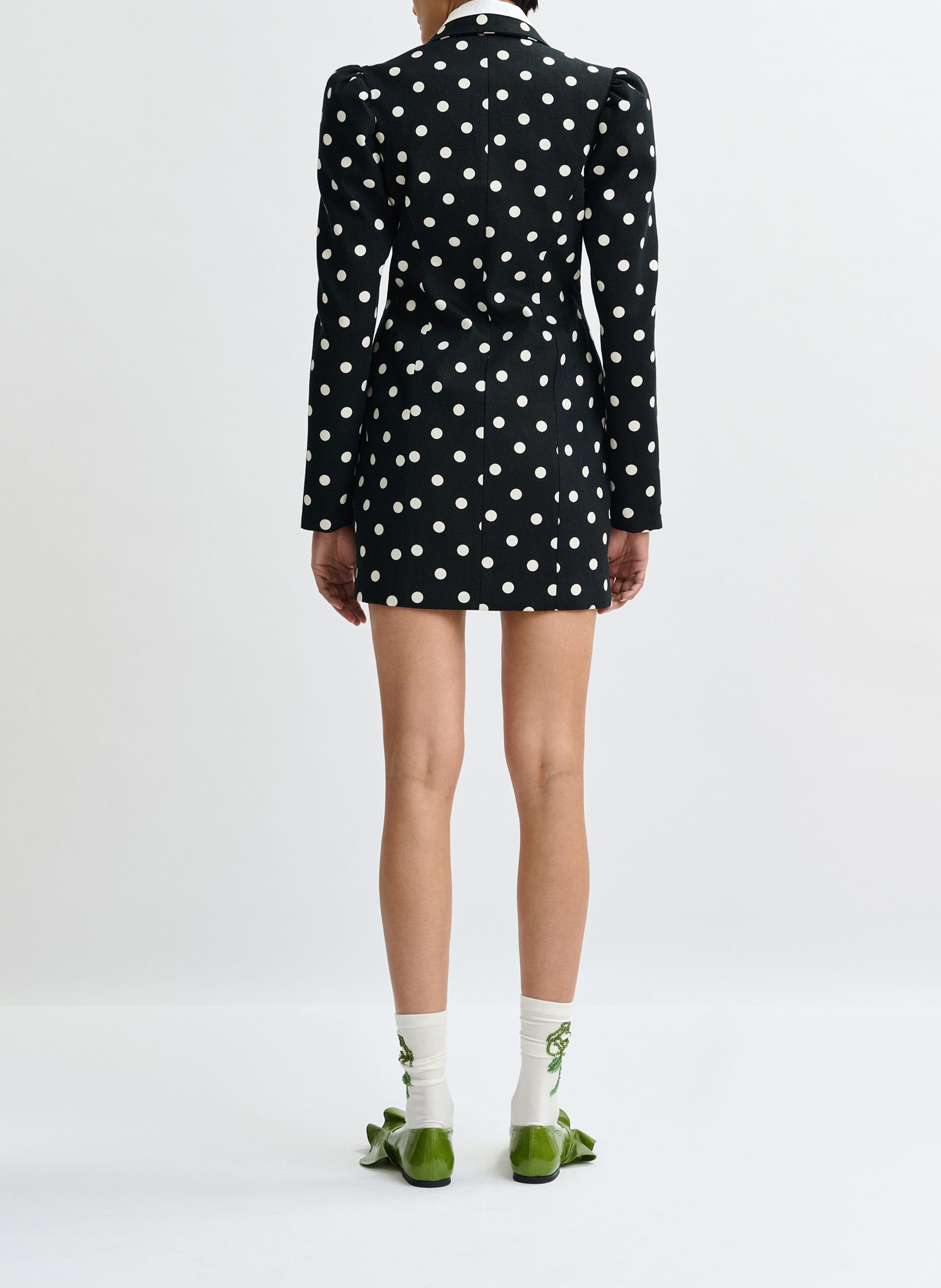 Abito blazer in cotone stampato ESSENTIEL ANTWERP Bianco