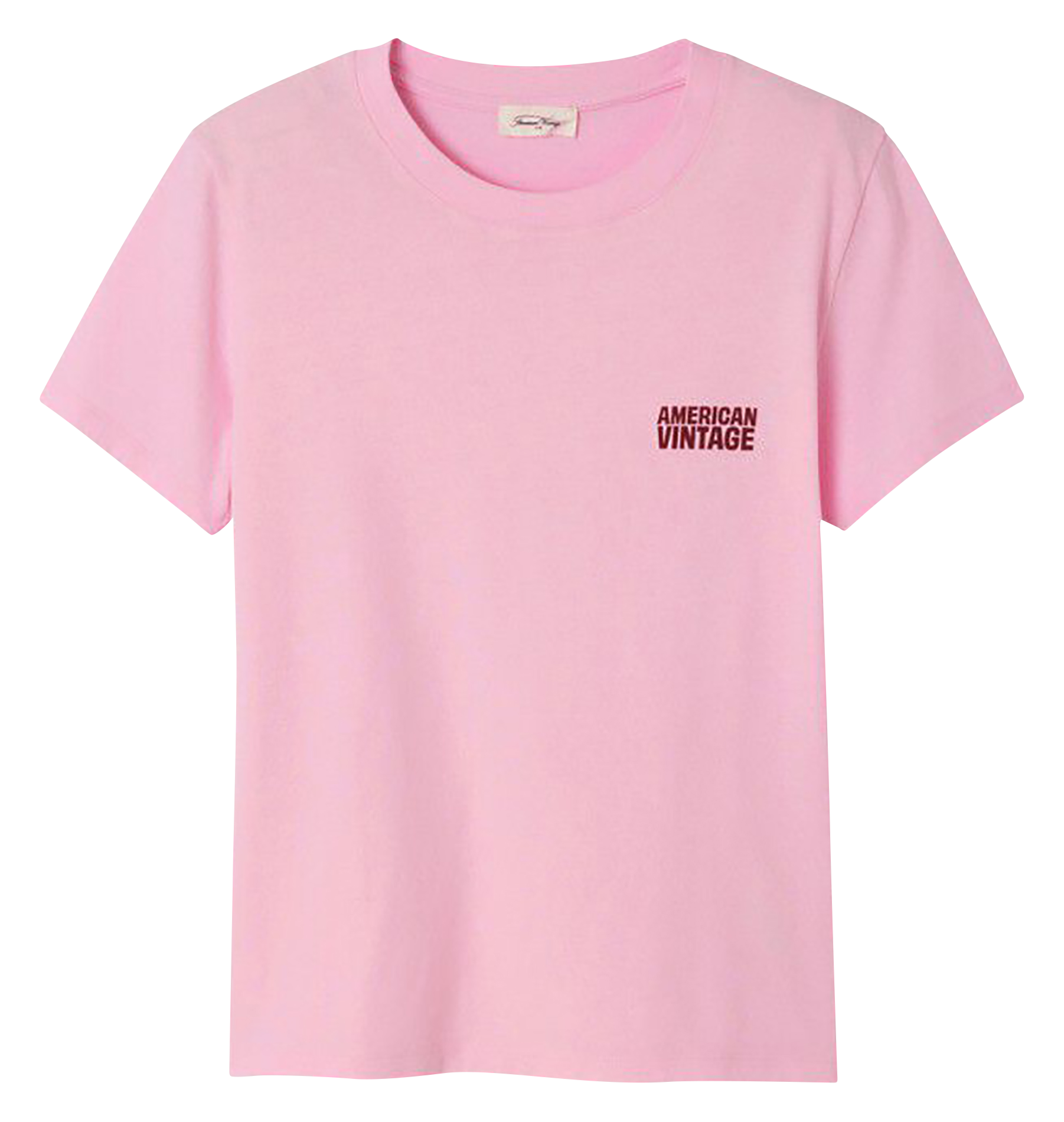 Tee-shirt droit col rond en coton AMERICAN VINTAGE