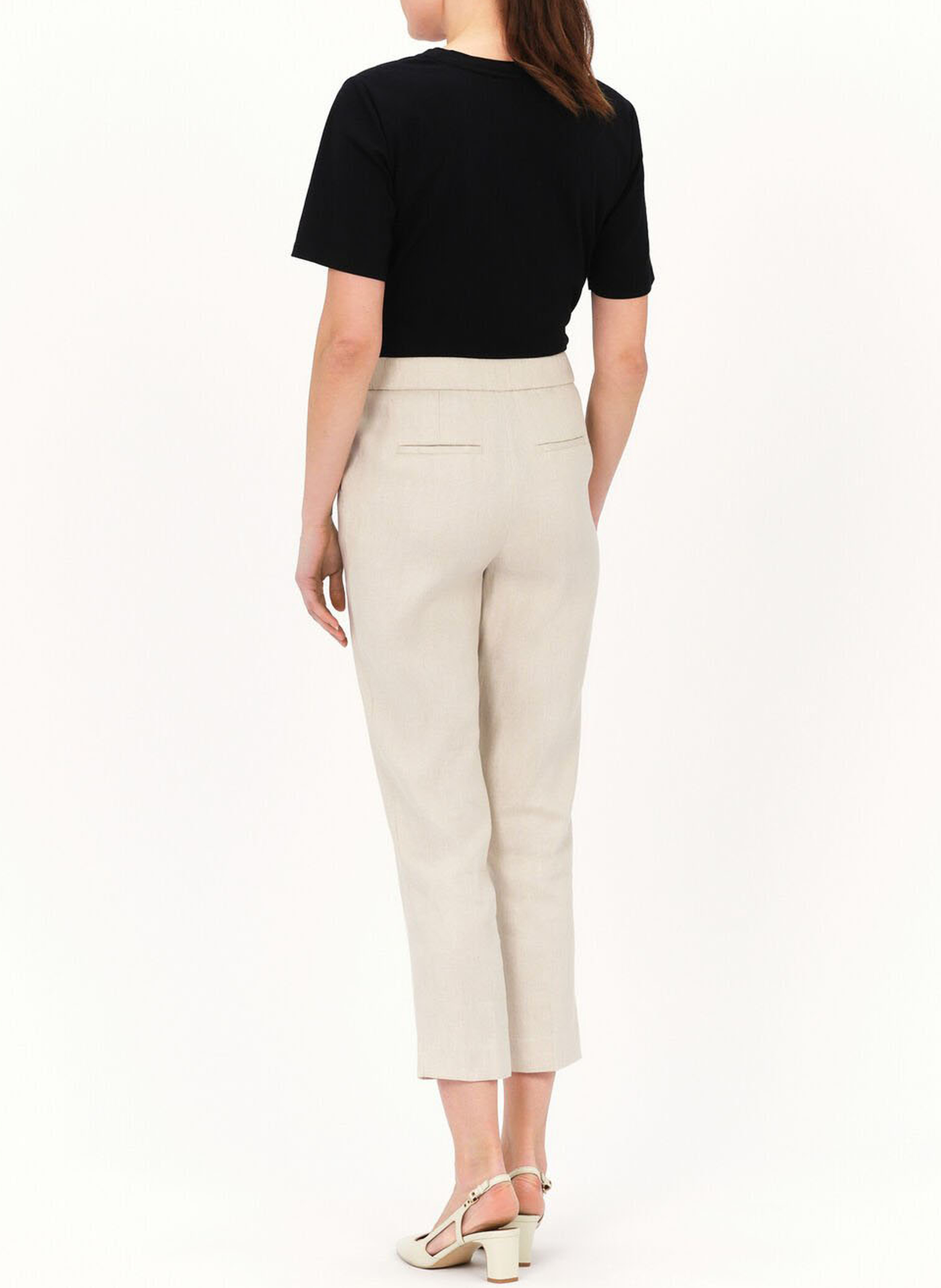 Zigarettenhose aus Leinen-Mix CAROLL Beige