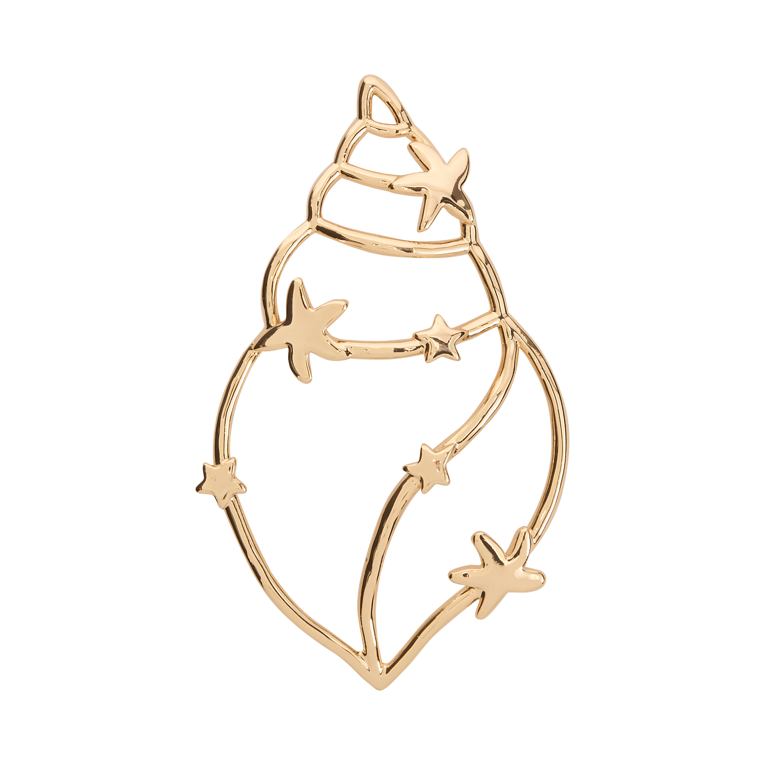 Muschel-Brosche aus Messing DES PETITS HAUTS Golden