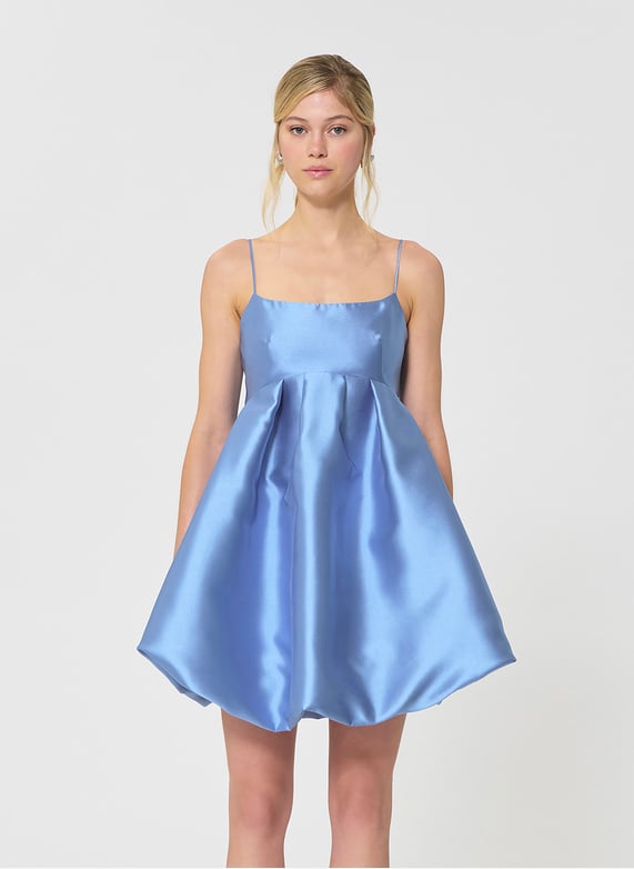 Short puff sleeve satin dress Blue Tara jarmon - Women | Place des Tendances Short puff sleeve satin dress Blue Tara jarmon - Women | Place des Tendances