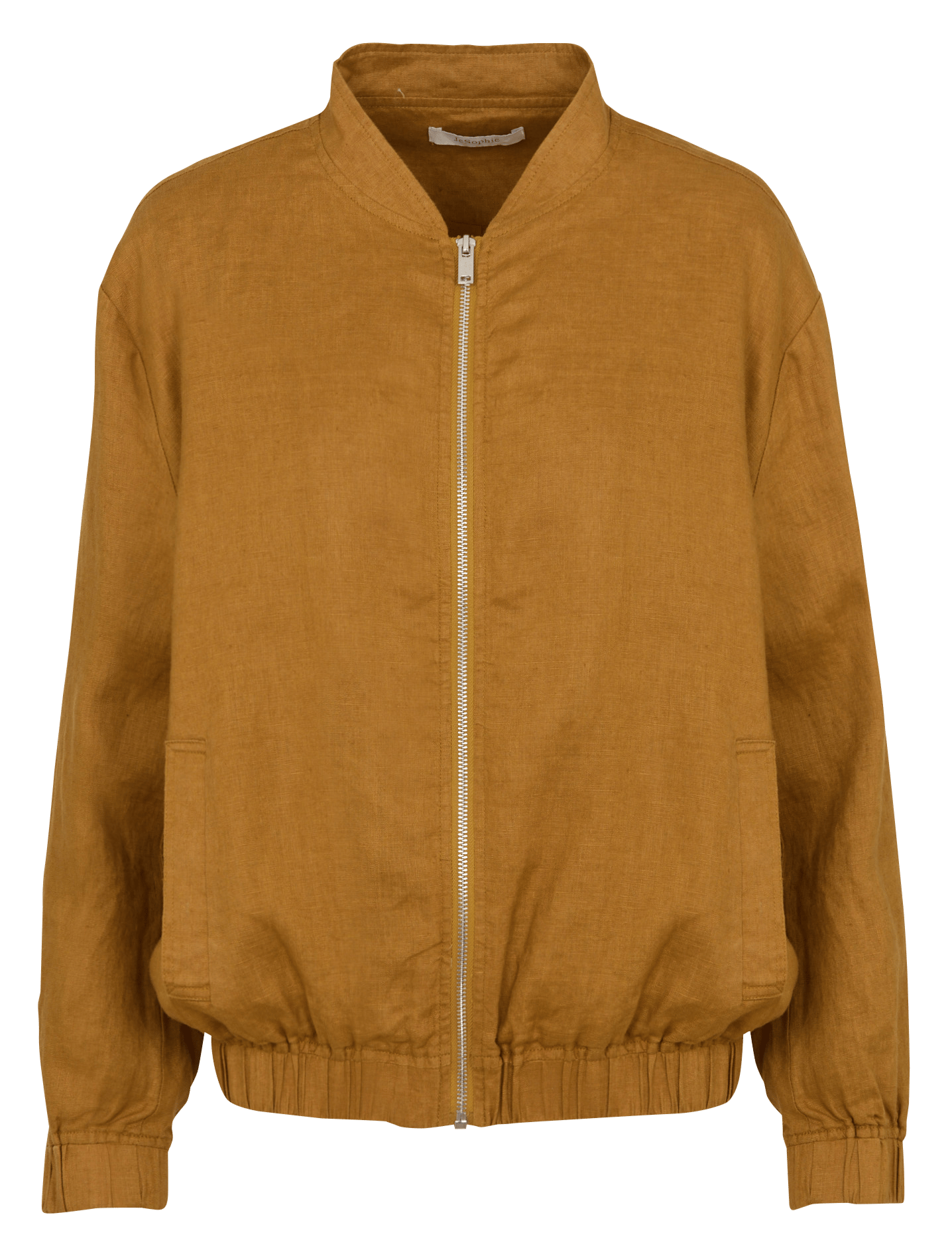 Linnen jack met ronde hals JC SOPHIE Bruin