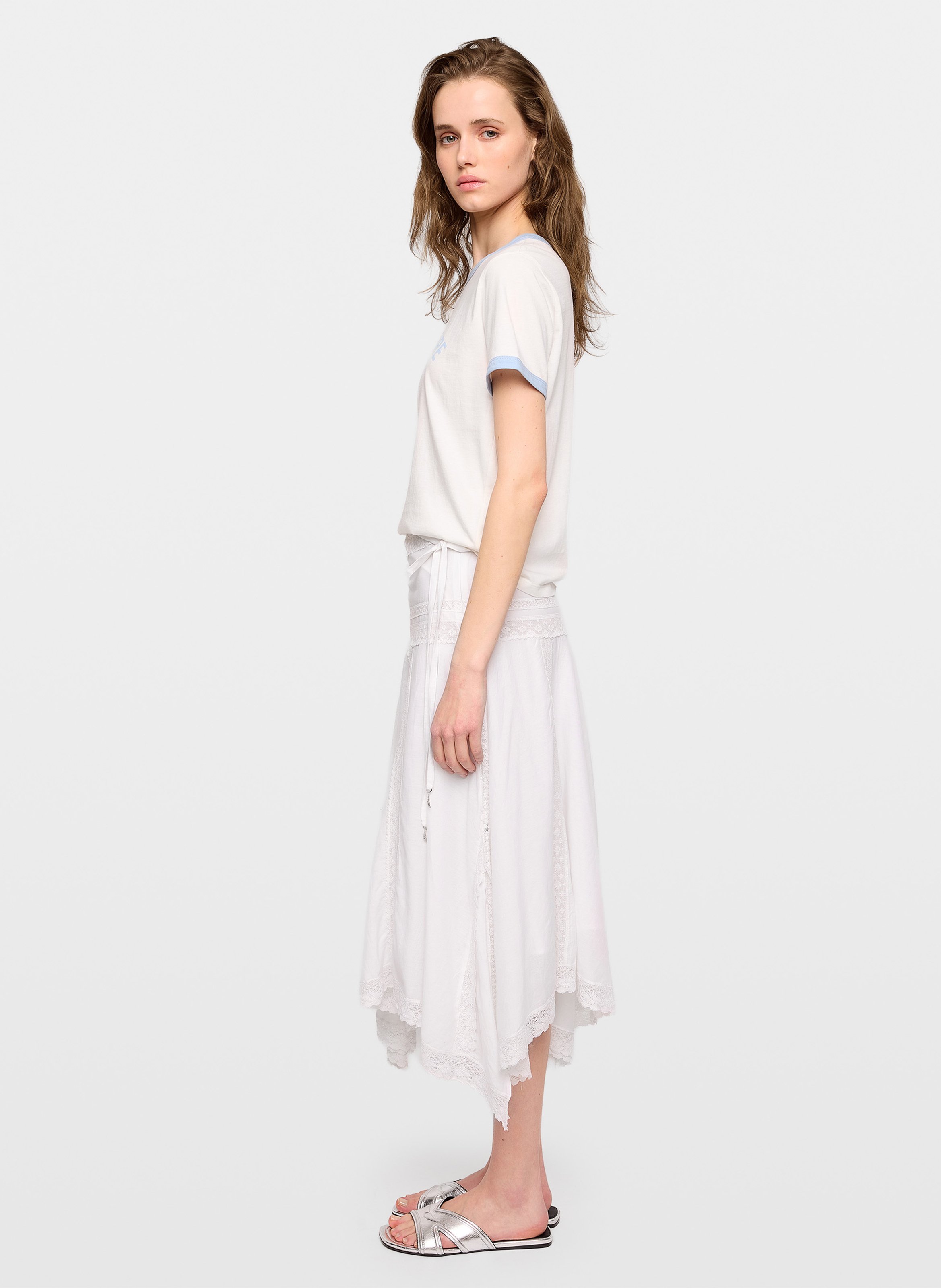 Asymmetric midi skirt ZADIG&VOLTAIRE White