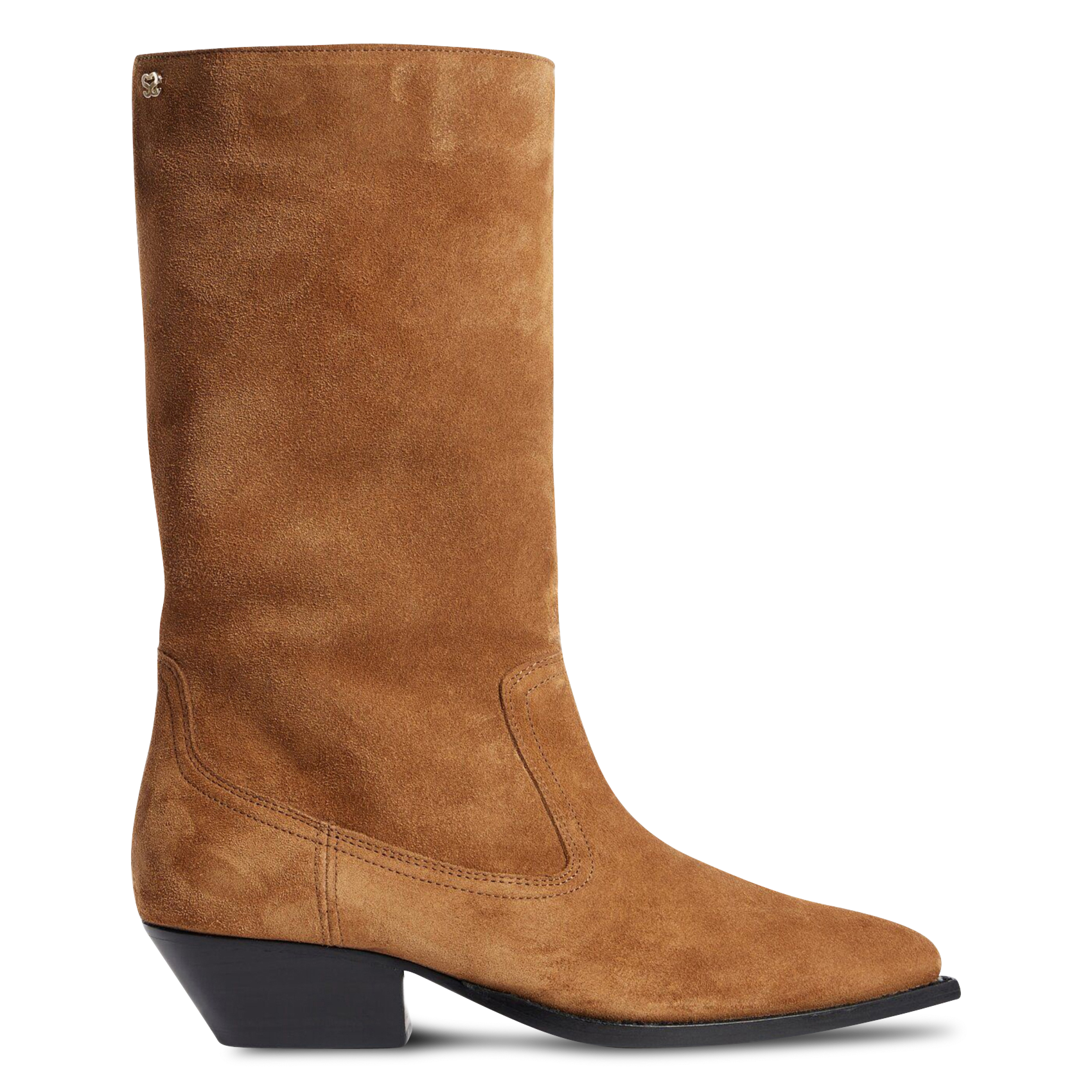 Bottes en cuir suédé SANDRO Marron