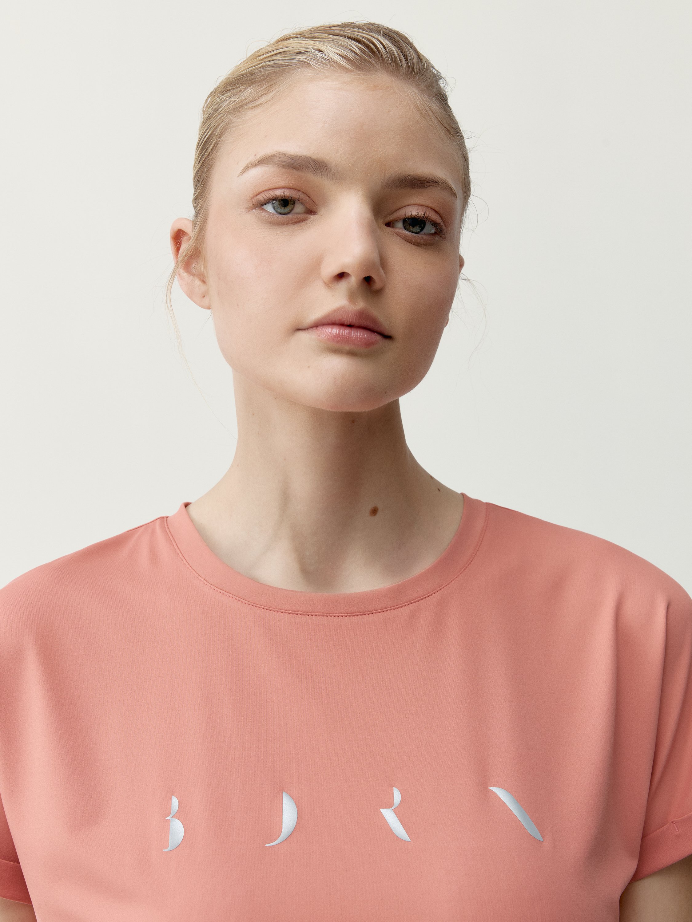 Short-sleeved azami t-shirt | Orange BORN Women