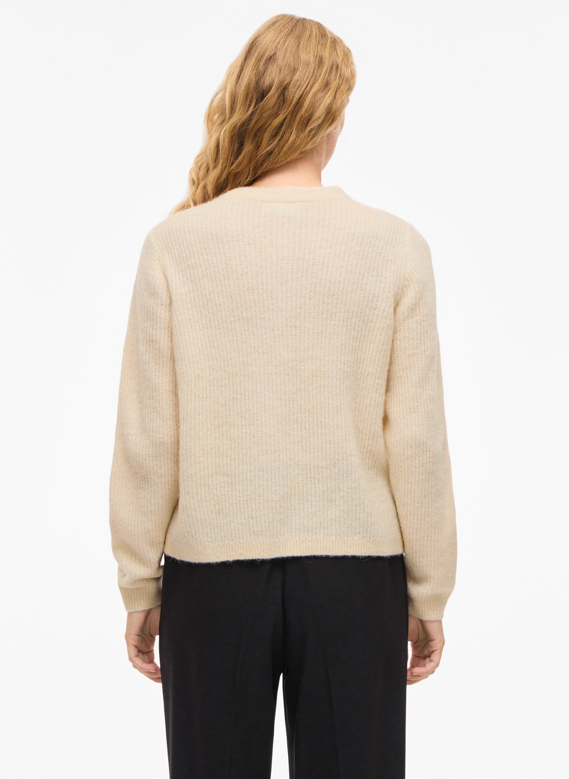 Gerade geschnittene Strickjacke VILA Beige