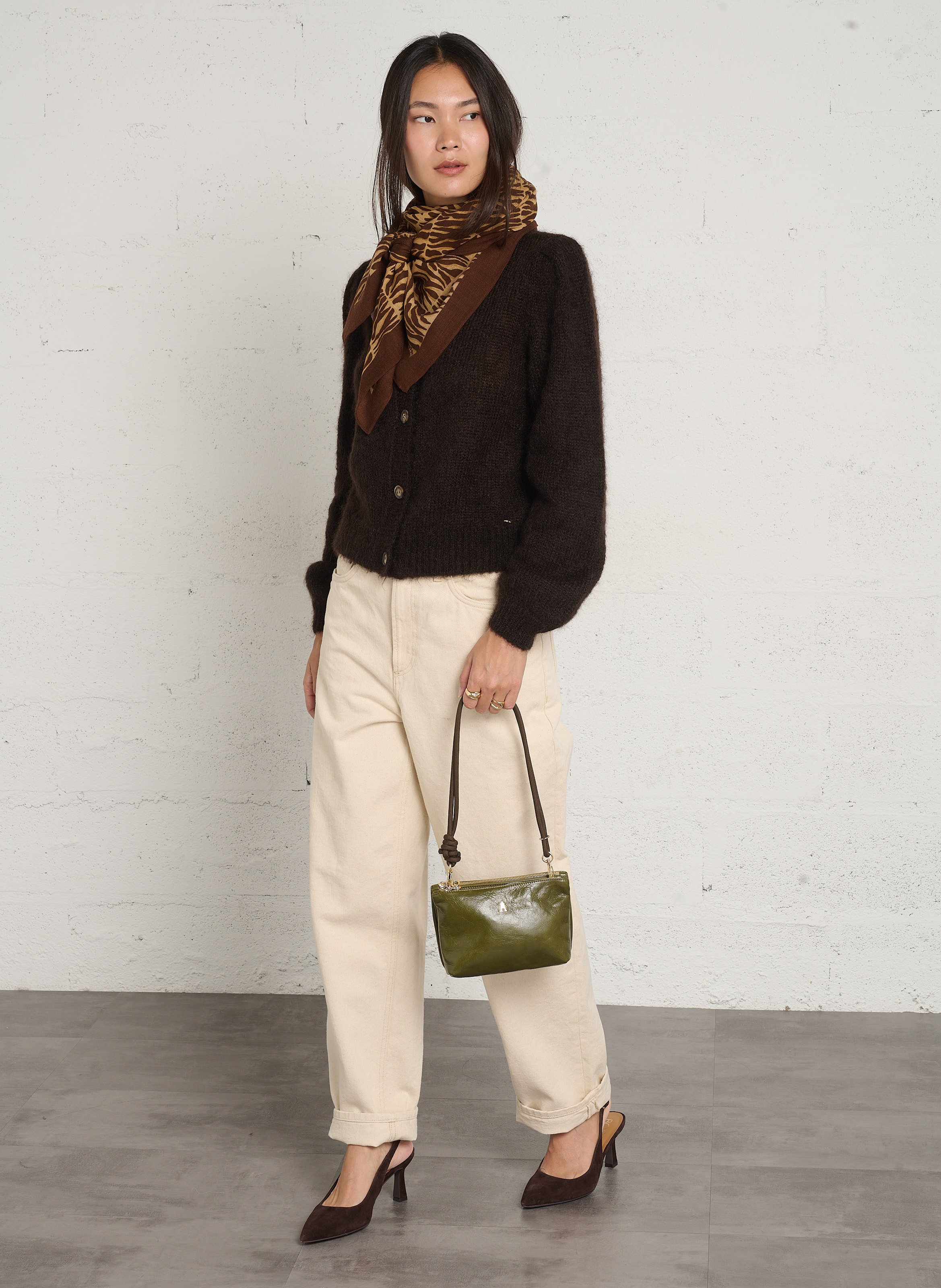Leren clutch CRAIE STUDIO Groen