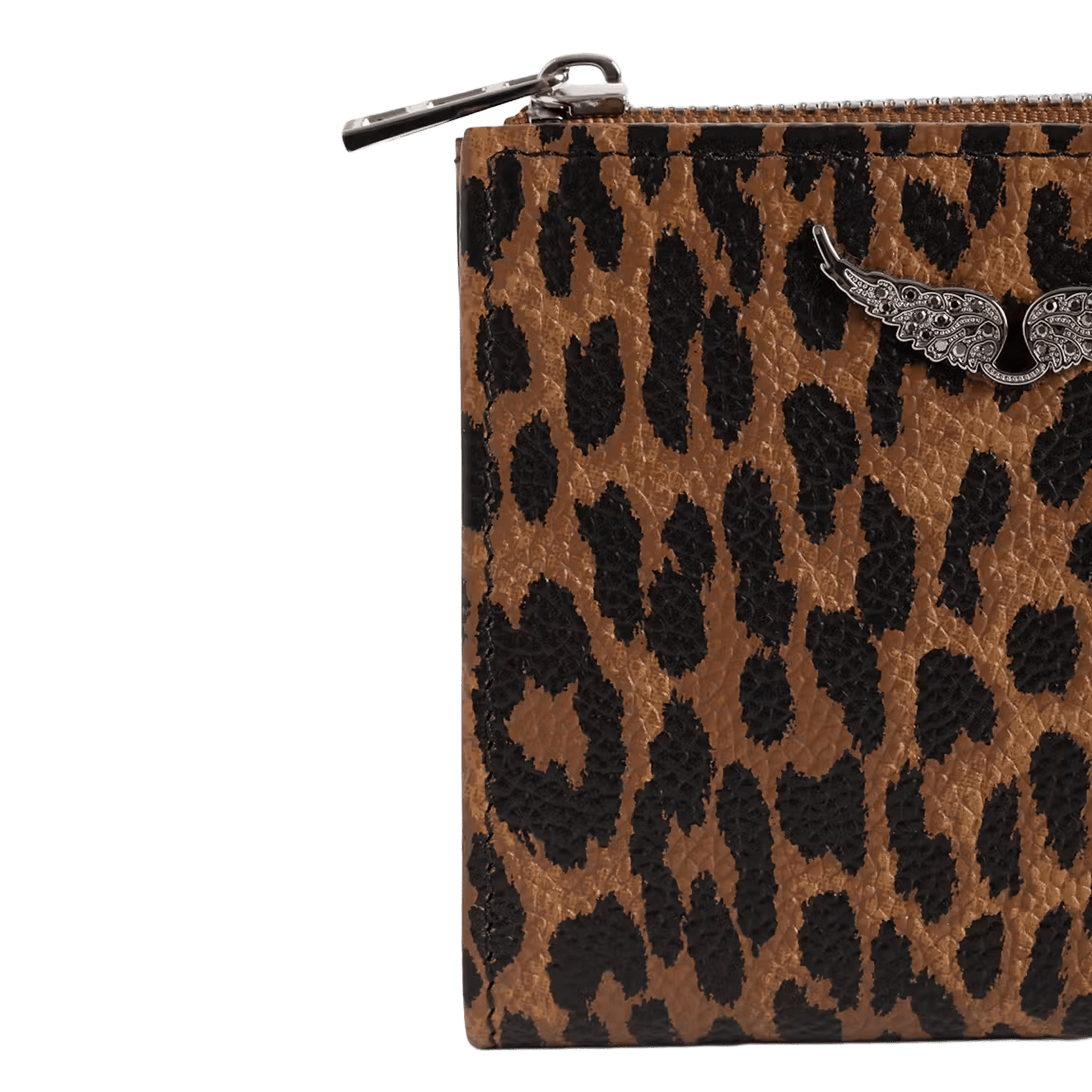 Portefeuille en cuir léopard ZADIG&VOLTAIRE Marron