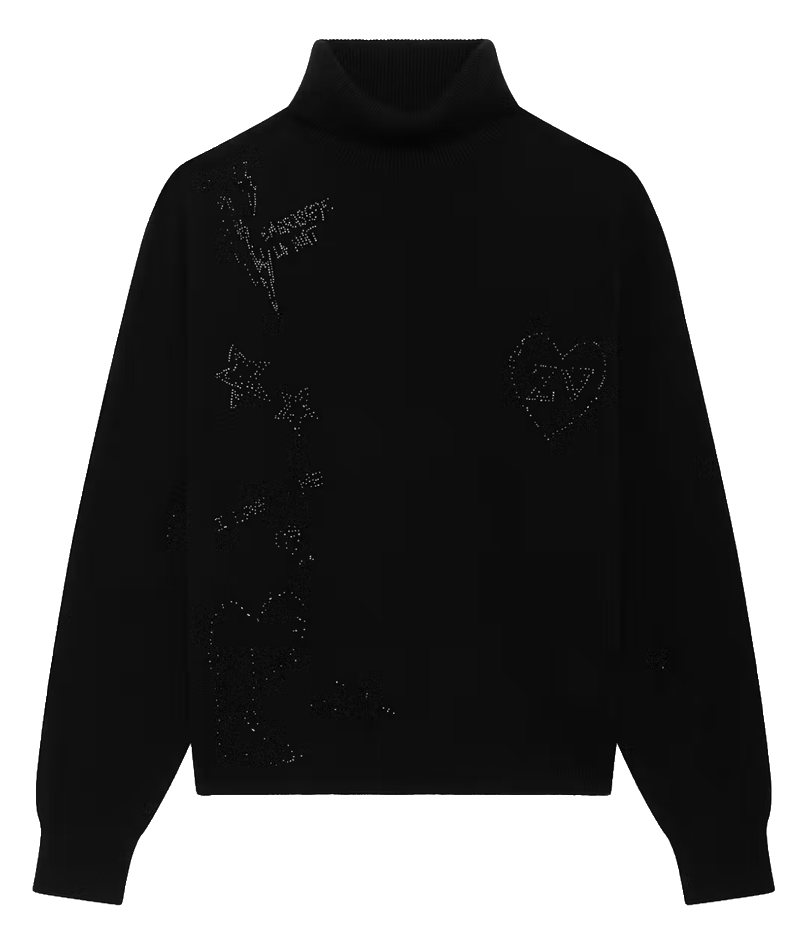 Pull droit col montant à strass en cachemire ZADIG&VOLTAIRE Noir