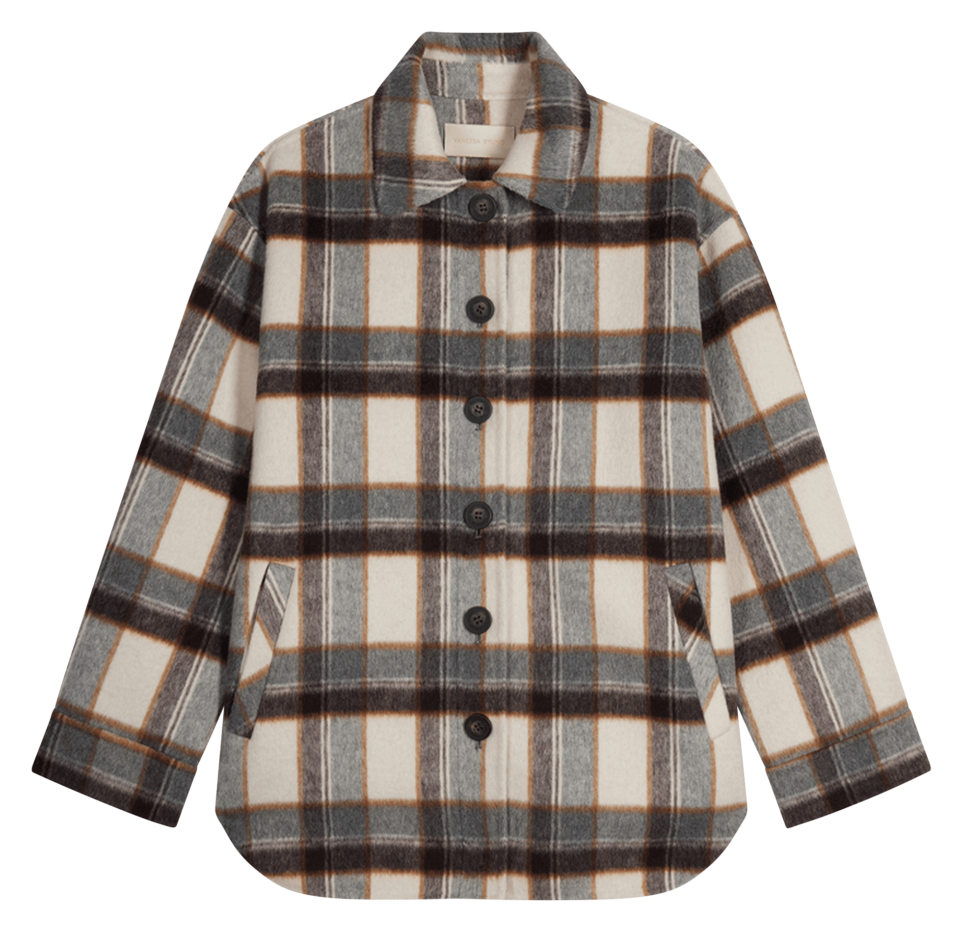 Wool-blend overshirt with classic collar VANESSA BRUNO Grey