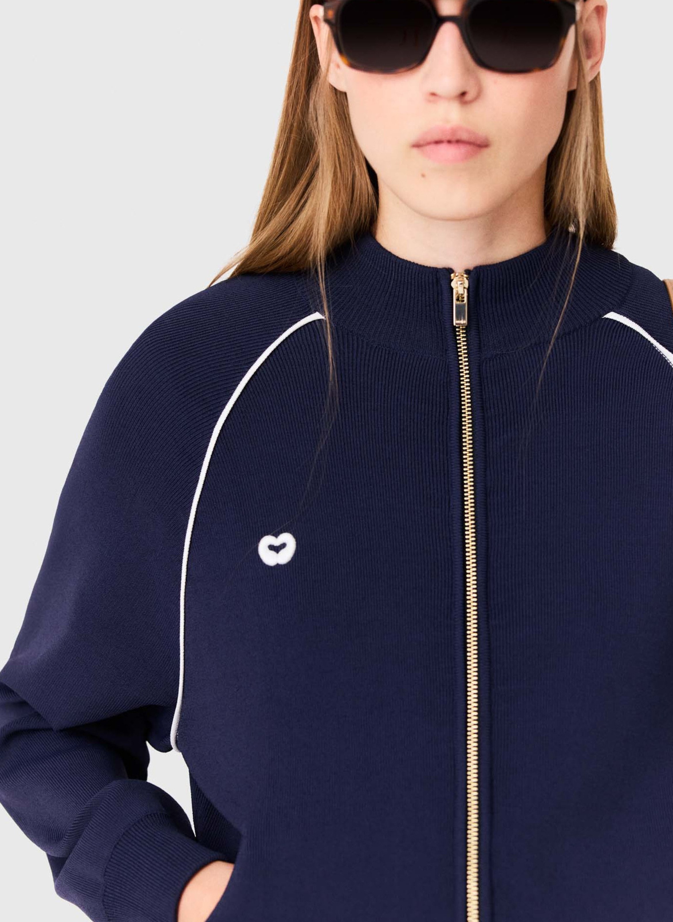 Zip-up knitted cardigan MAJE Blue