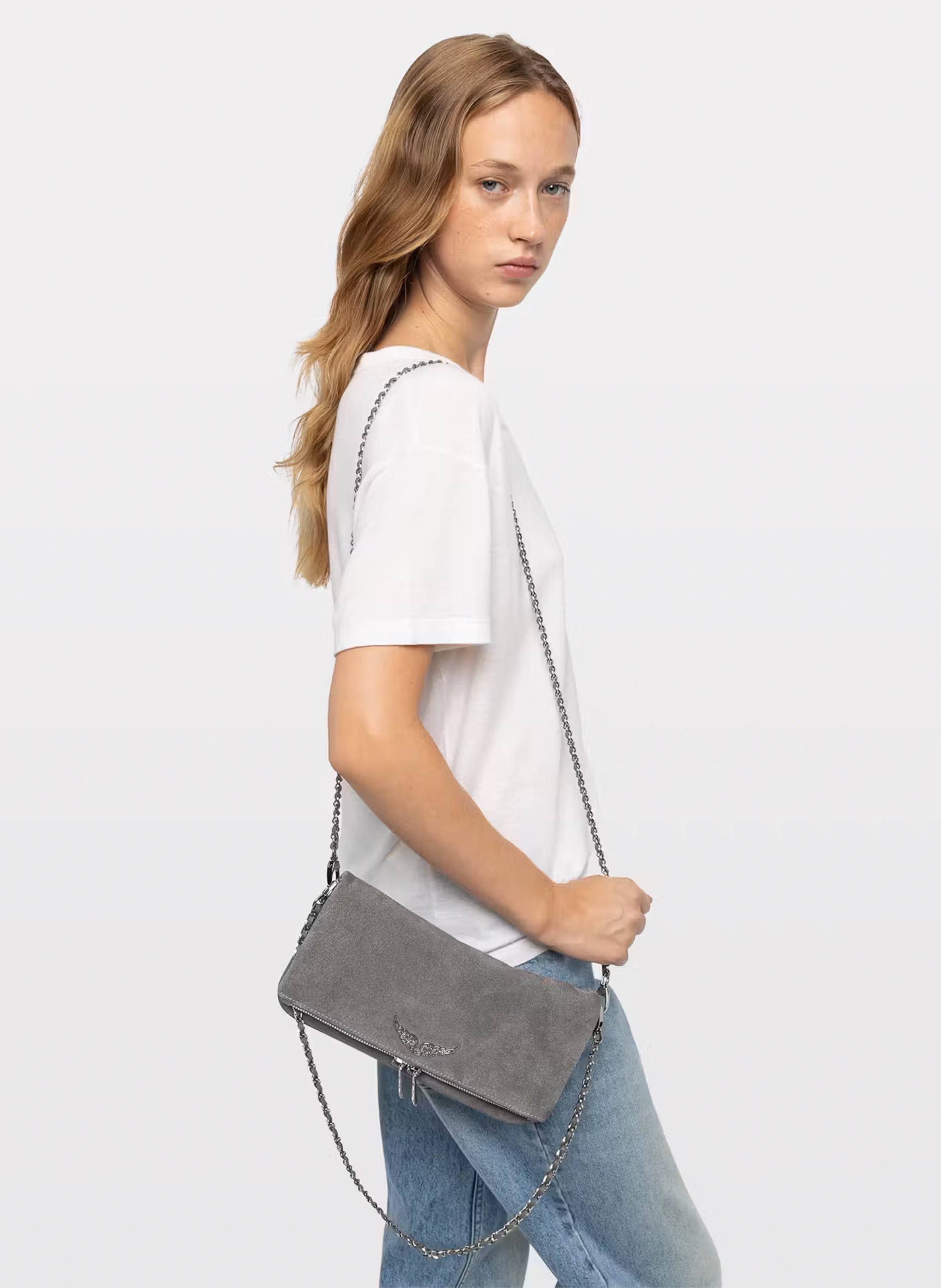 Leren schoudertas ZADIG&VOLTAIRE Grijs