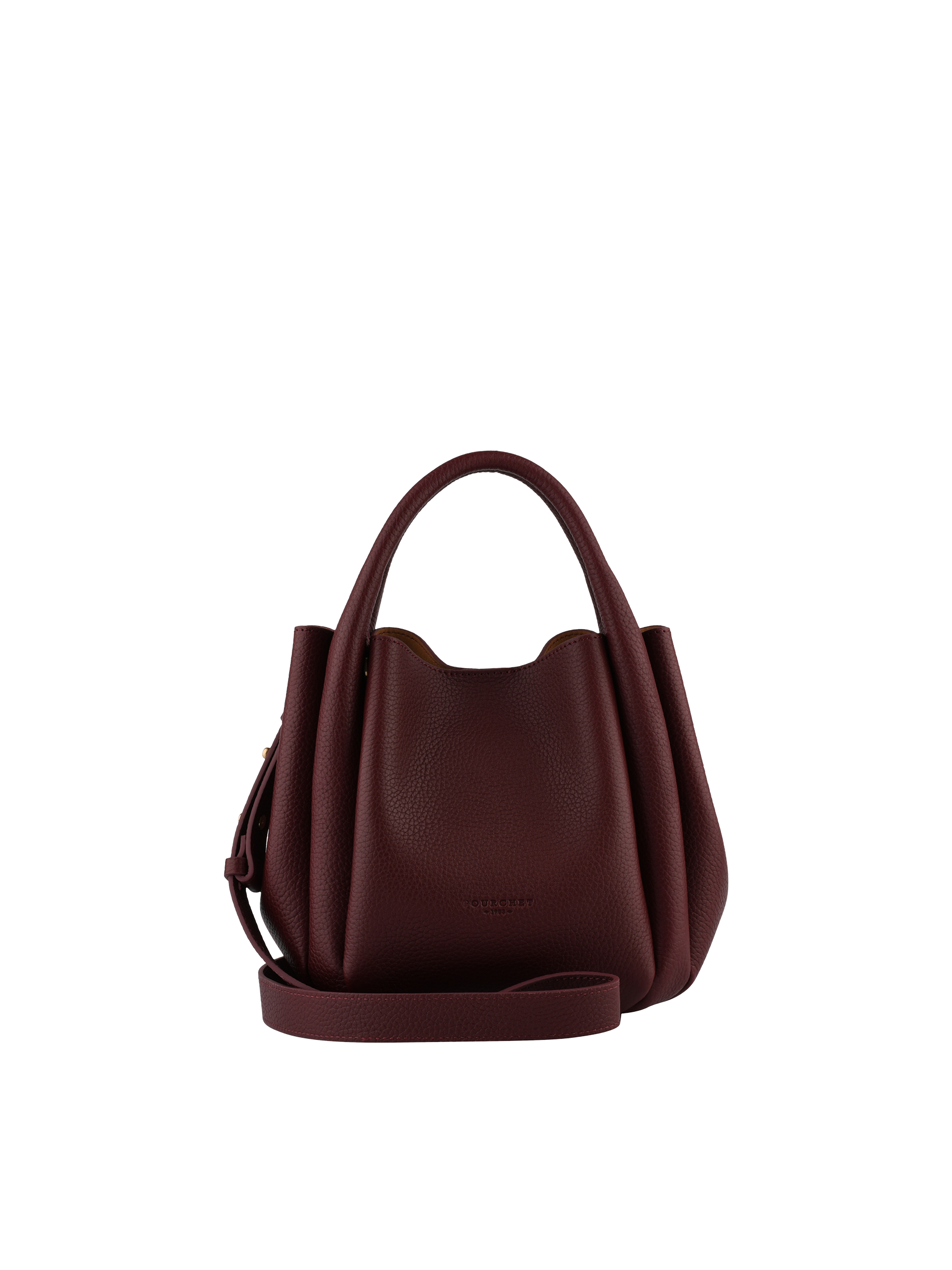 Calfskin leather handbag POURCHET Red