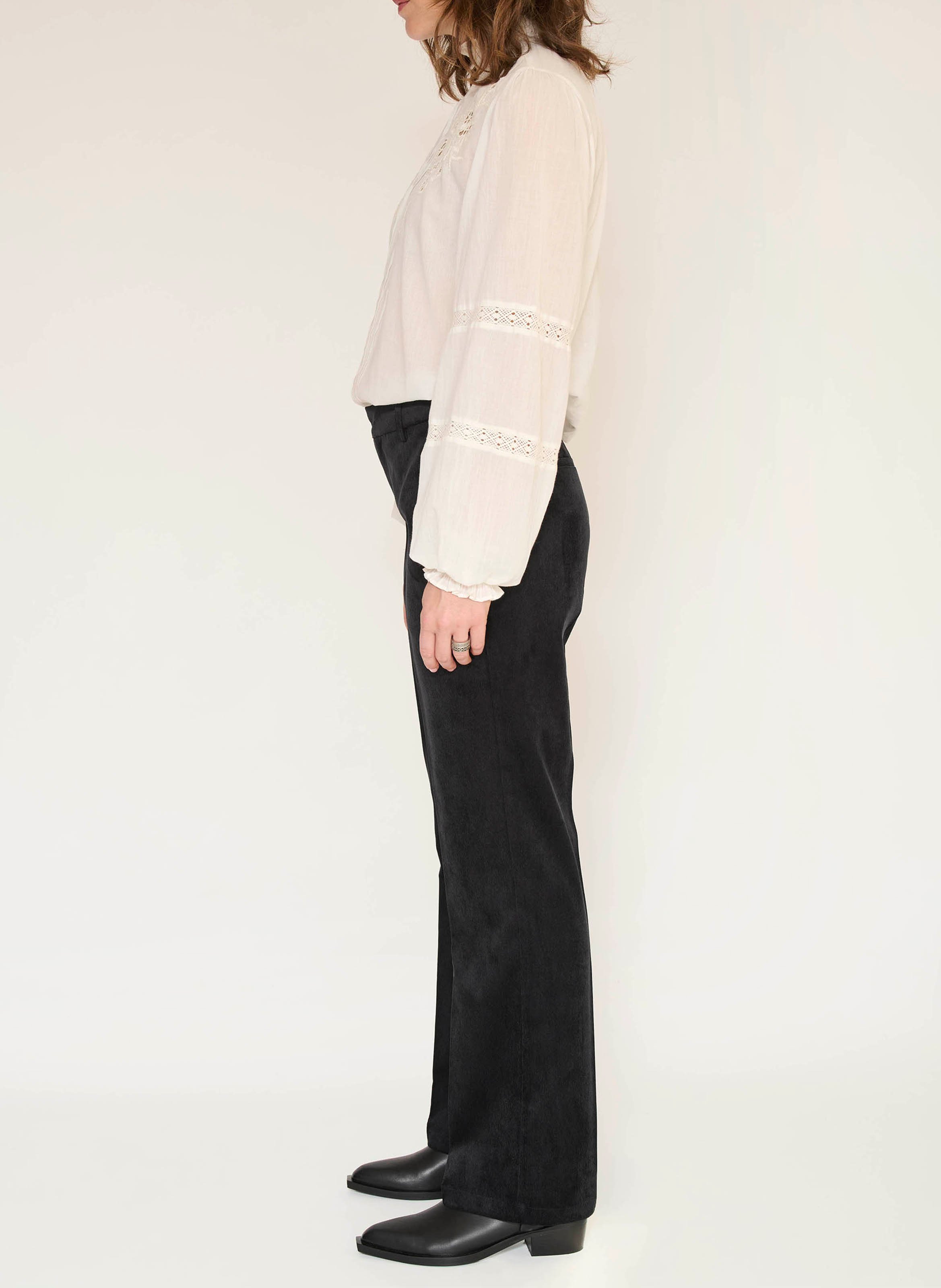 Rechte ribbroek MKT Zwart