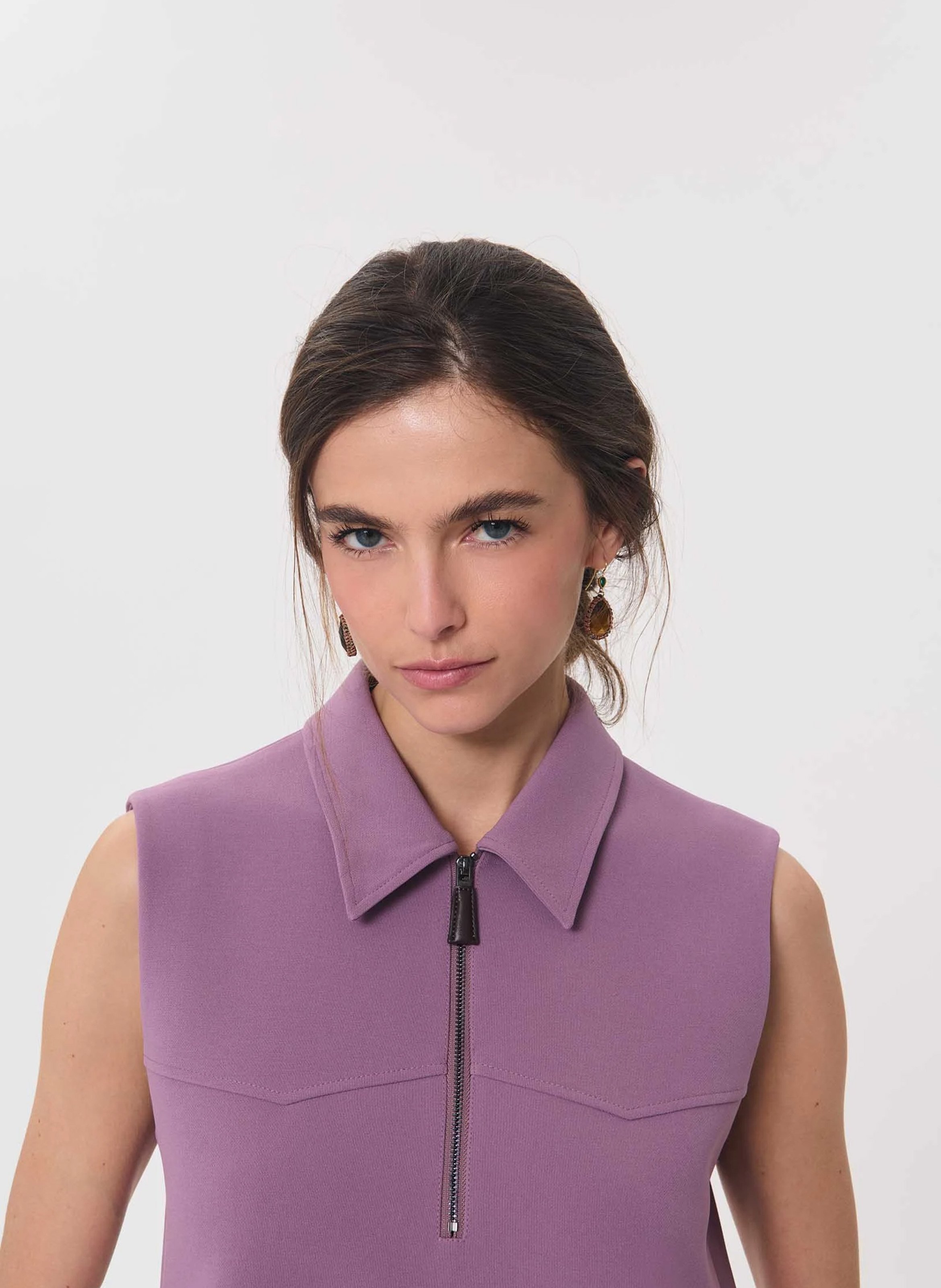 Robe courte trapèze unie TARA JARMON Violet